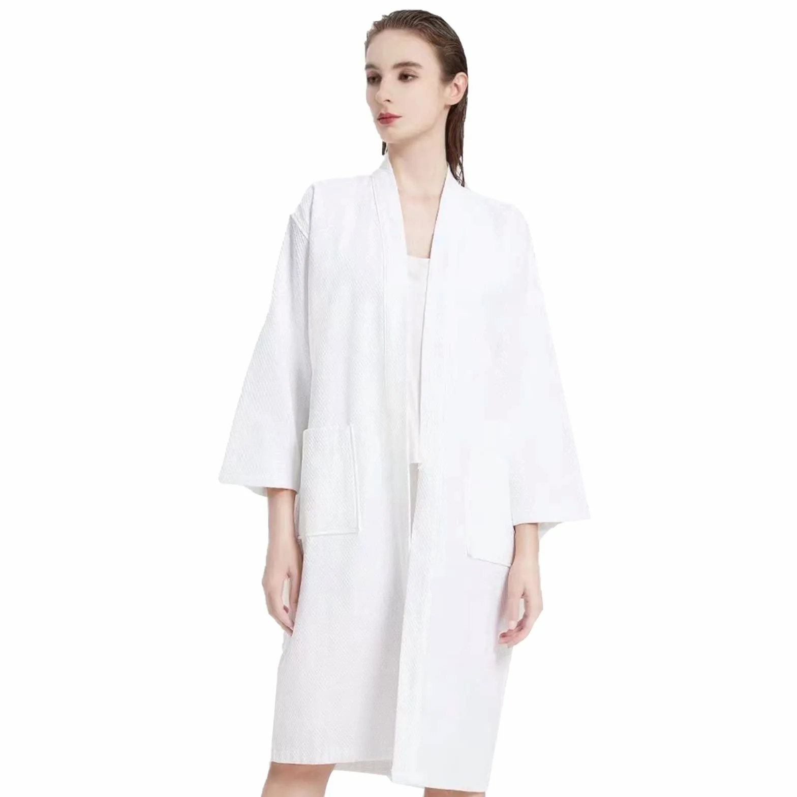 Szlafrok frotte, szlafrok damski, szlafrok bawełniany, szlafrok kąpielowy, długi szlafrok spa, odzież domowa, bielizna nocna