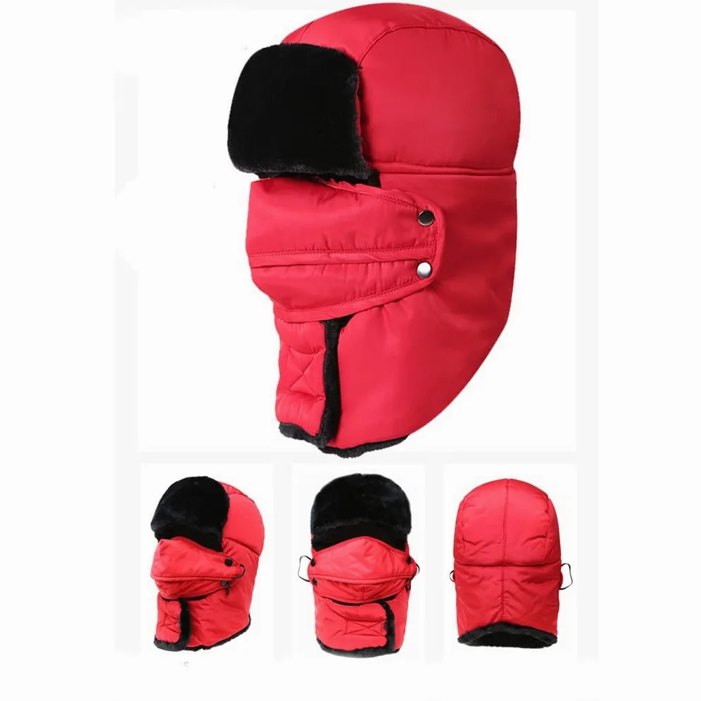 Czapka zimowa męska Lei Feng Hat Neck Czapka zewnętrzna Ciepła damska czapka bawełniana Zagęszczona czapka zimna (kolor: D, rozmiar: jeden rozmiar)
