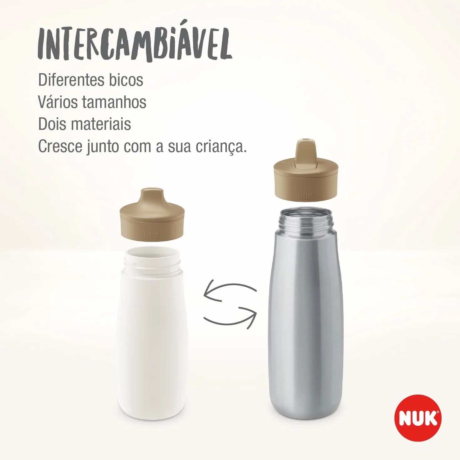 NUK Mini-Me Flip butelka do picia | z niegryzalną nasadką do picia 2 w 1 | zabezpieczona przed wyciekiem | 450 ml | od 12 miesięcy | bez BPA | 1 sztuka | kolor fioletowy