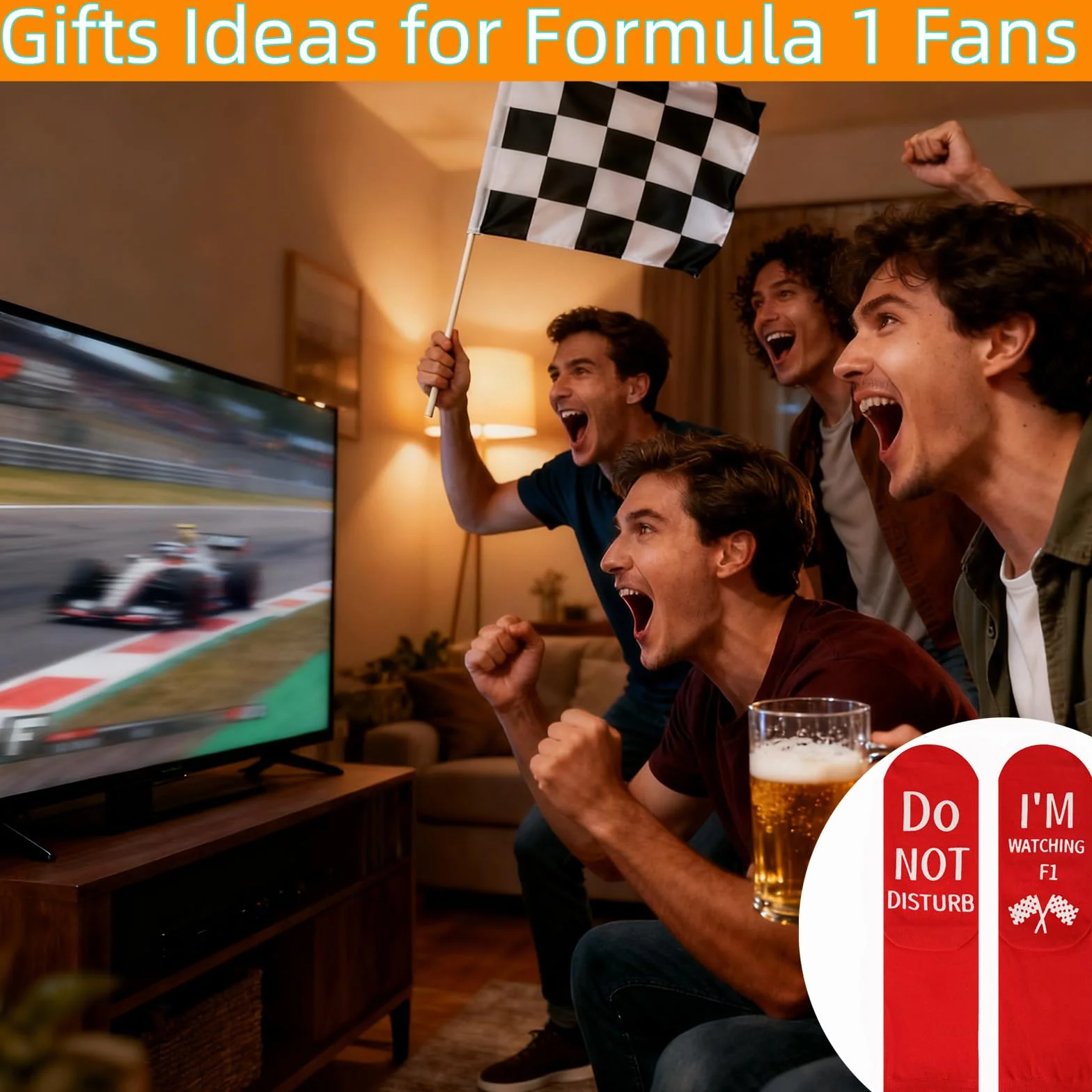 Śmieszne skarpety na prezent dla fanów F1, do Not Disturb I'm Watching F1 skarpety męskie prezent urodzinowy dla miłośnika F1 nowość wyścigi samochodowe fani prezenty