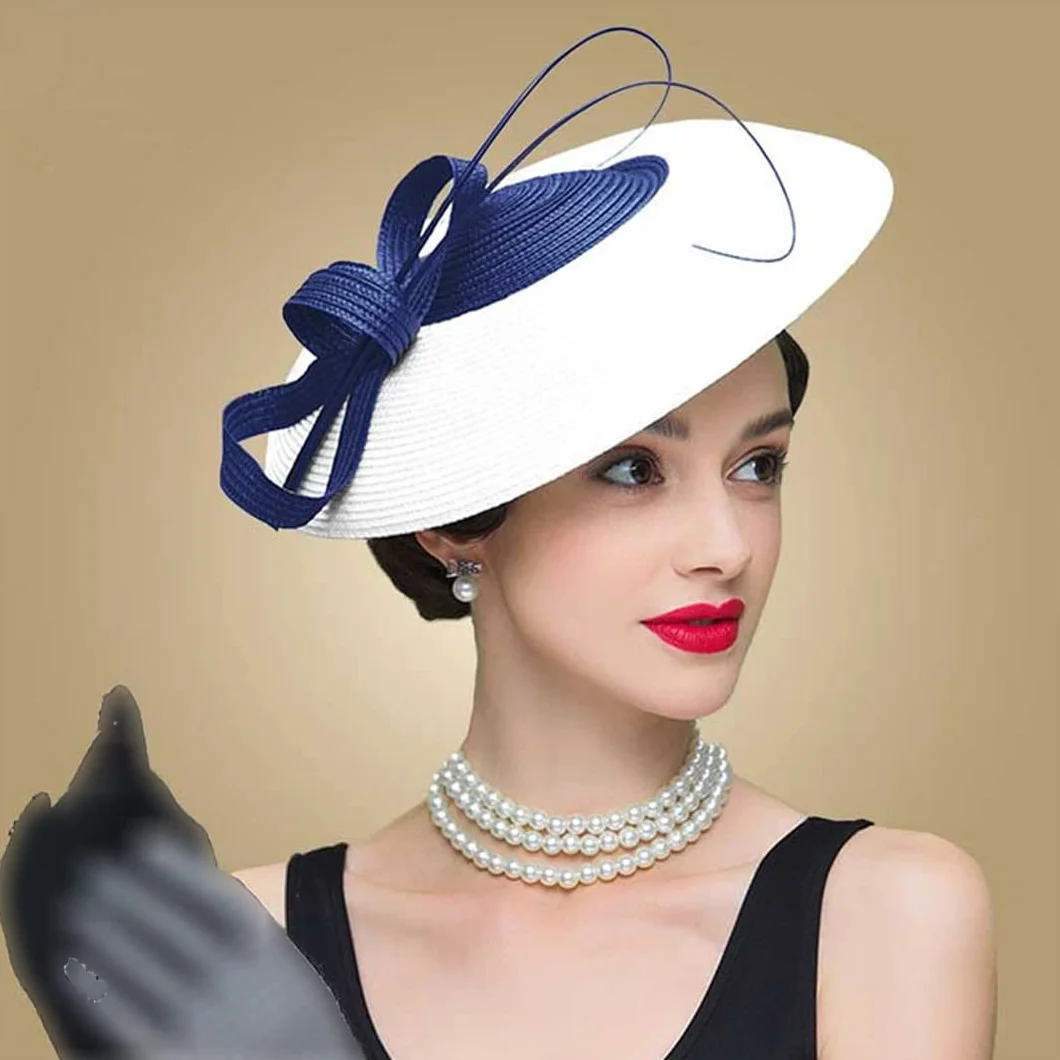 Lmtossey Fascinators Wesela Kapelusz dla Kobiet Fedora Szeroki Vintage Damskie Kapelusze Sukienki