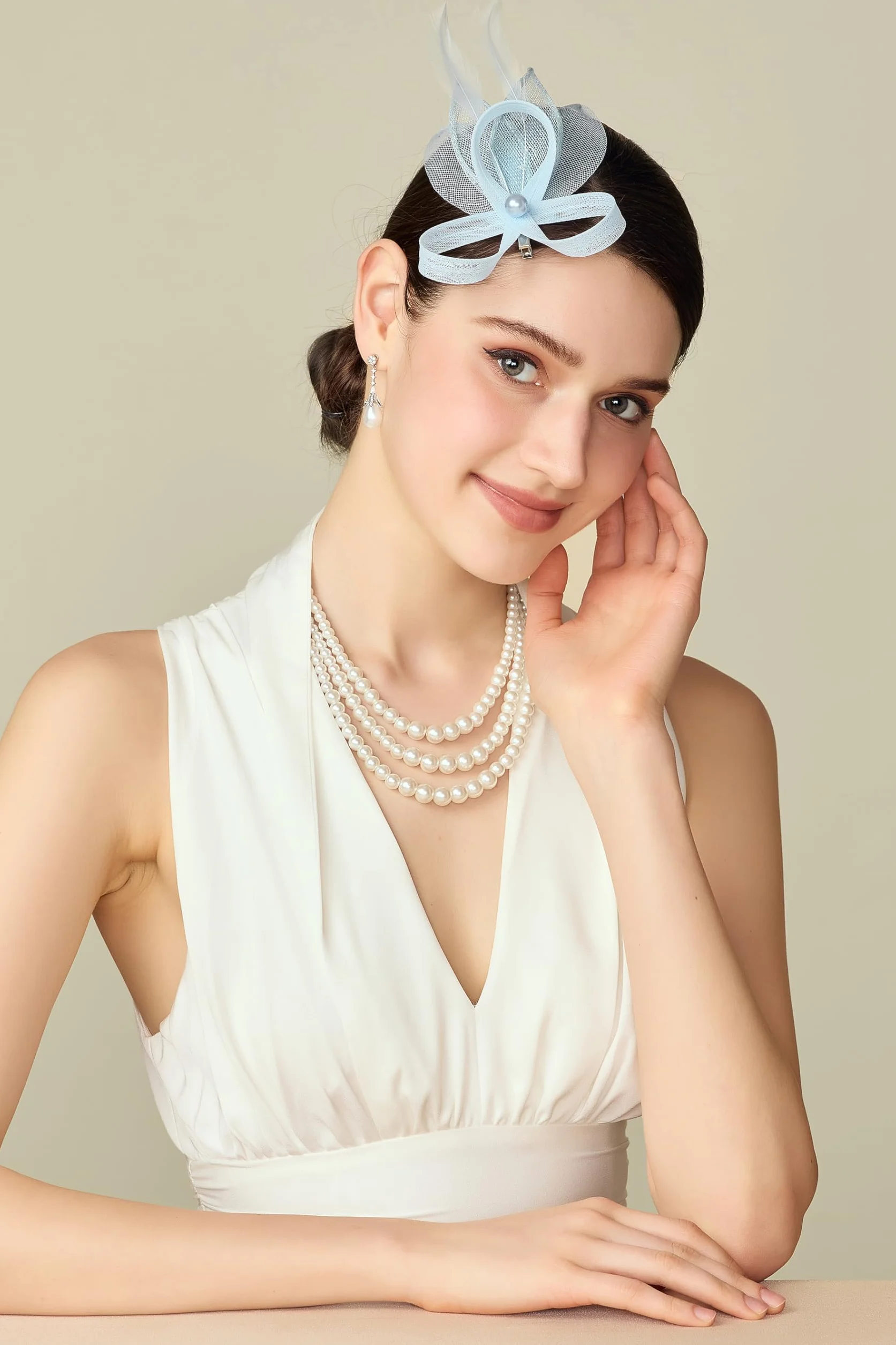 BABEYOND Fascynatory z piórami dla kobiet - elegancka i stylowa spinka do włosów ślubna ozdoba do włosów