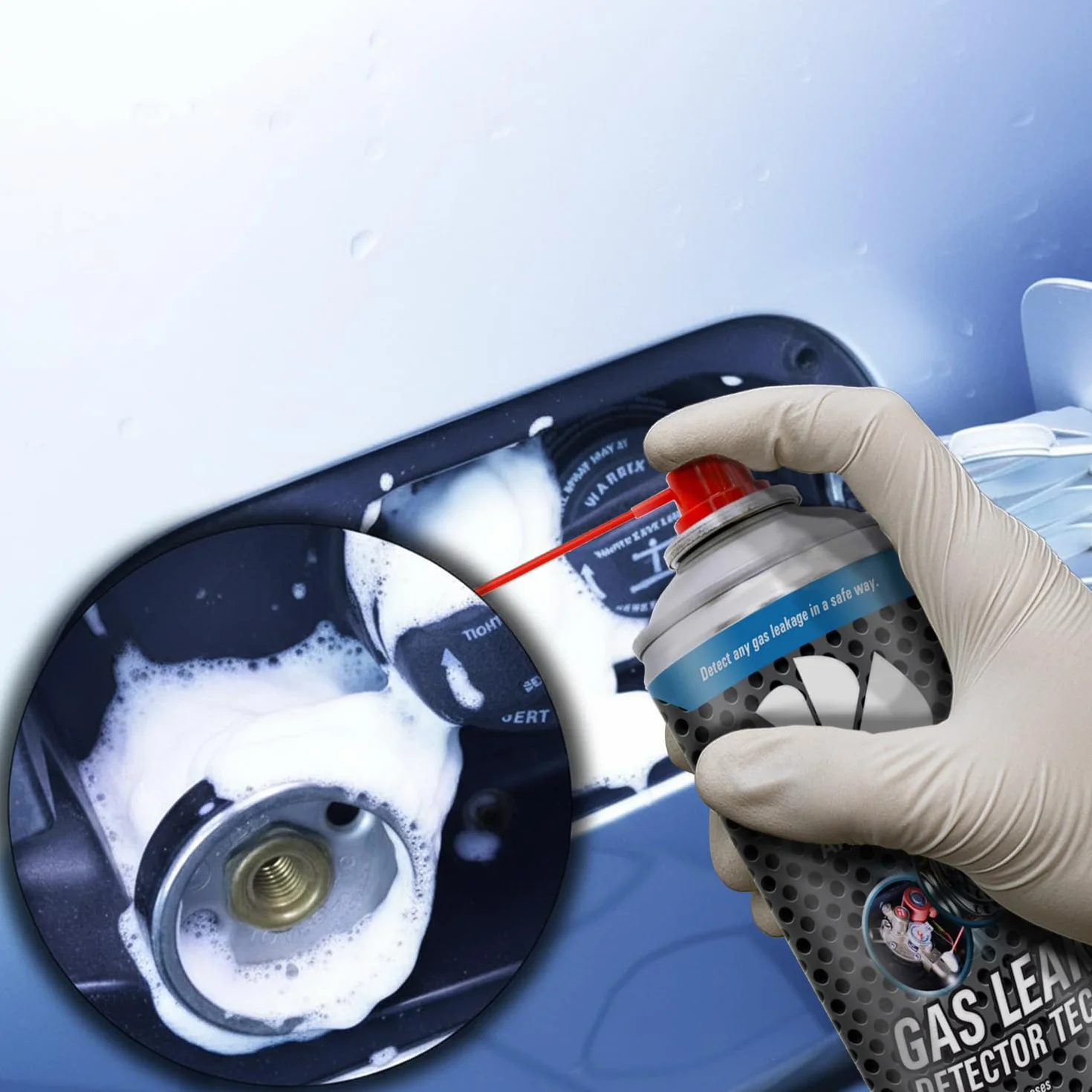 AABCOOLING Gas Leak Detector 300ml - Tester Szczelności Układów Sprężonego Powietrza, Instalacja Pneumatyczna do Malowania, Wykrywacz Nieszczelności w Wężach do Kompresora, Złączkach, Pistoletach