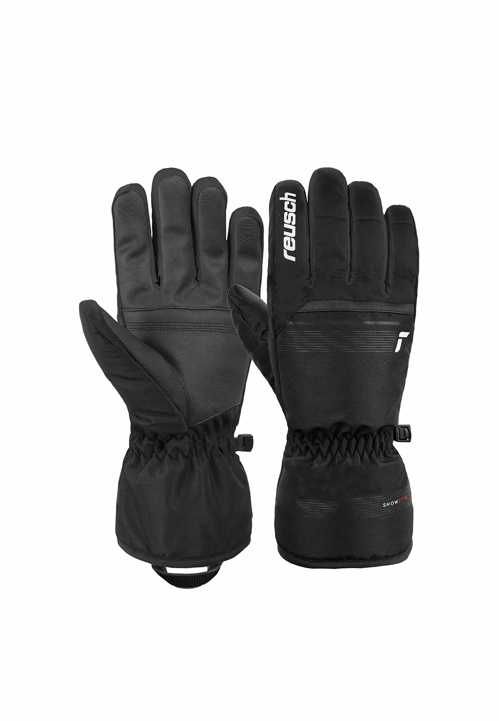 Reusch Snow King gwarantuje wiatroszczelne i bardzo oddychające rękawice narciarskie, softshell, rękawice śniegowe, 8,5, czarne/białe