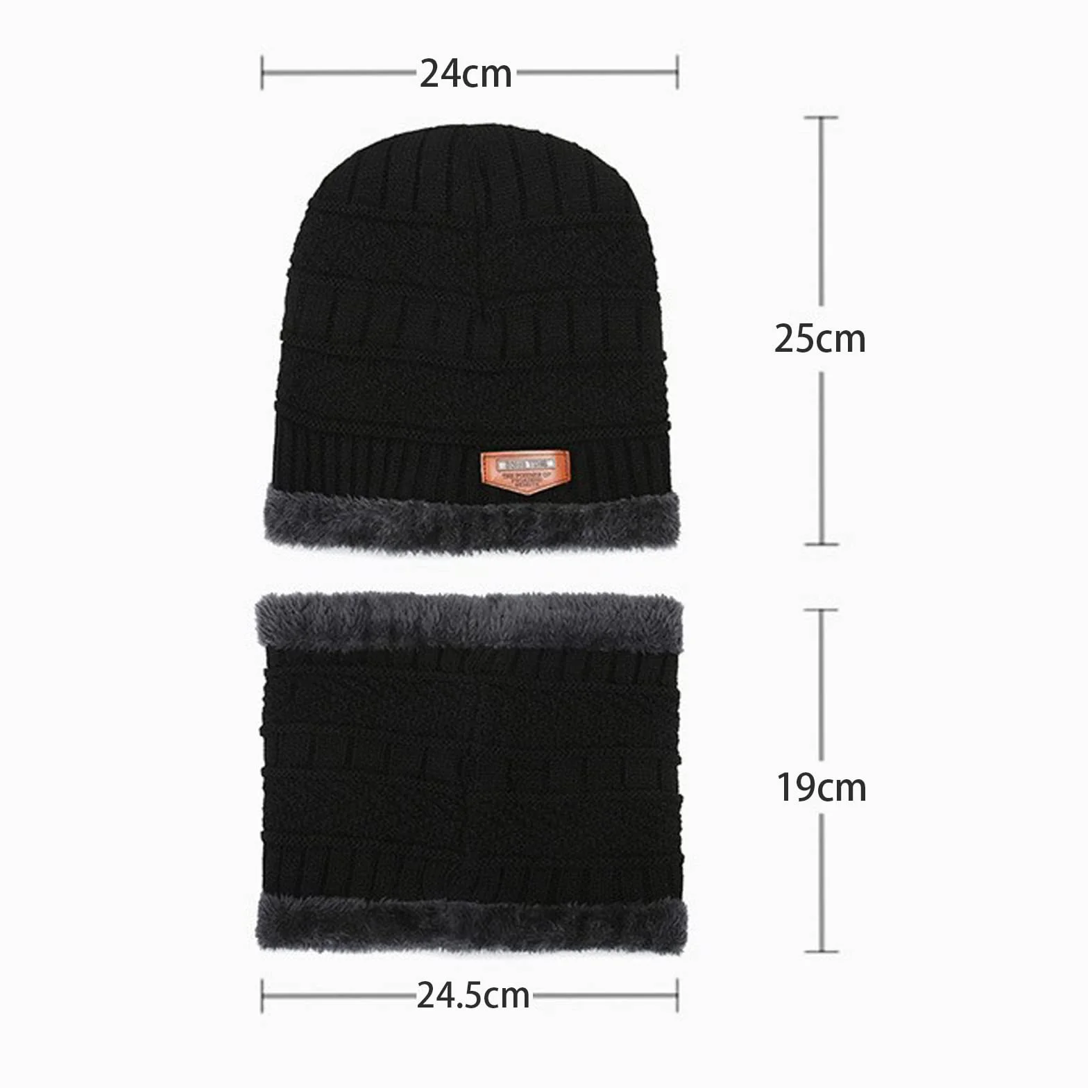 Czapka męska damska zestaw szalików, Beanie męska damska komin szalik chustka na szyję, podszewka polarowa ciepłe czapki pętla szalik czapka dzianinowa czapka wełniana, 2w1 Unisex zimowa