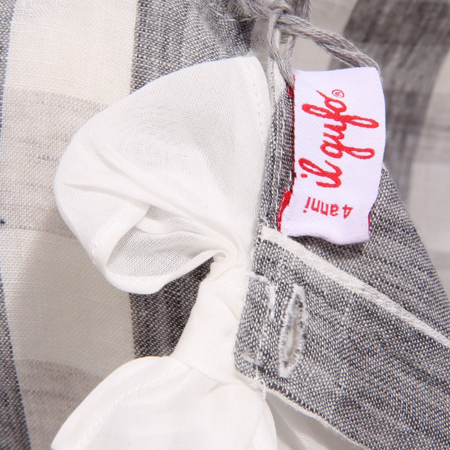 8757R vestito bimba IL GUFO lino grigio abito dress kid