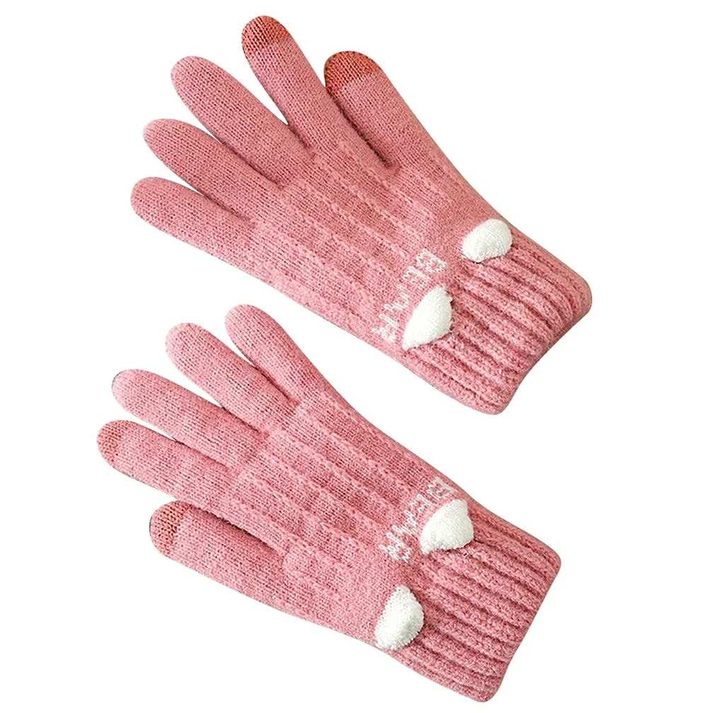 Unisex Dorosły Rękawiczki Zimowe Doskonale Dziecięce Dziewczyna Dzianiny Finger Cats Drukuj Rękawice Miękkie Ciepłe Mitten Zachowaj Ciepłe/D
