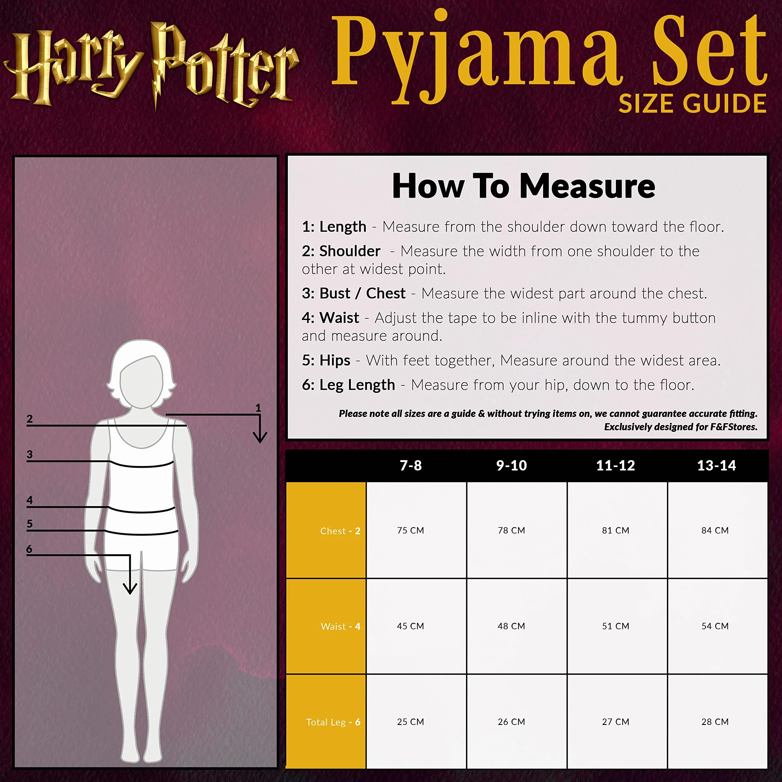Harry Potter Piżama dla Dziewcząt 2-częściowa Krótka Bielizna Nocna Miękka Oddychająca Wiek 7-14 Lat