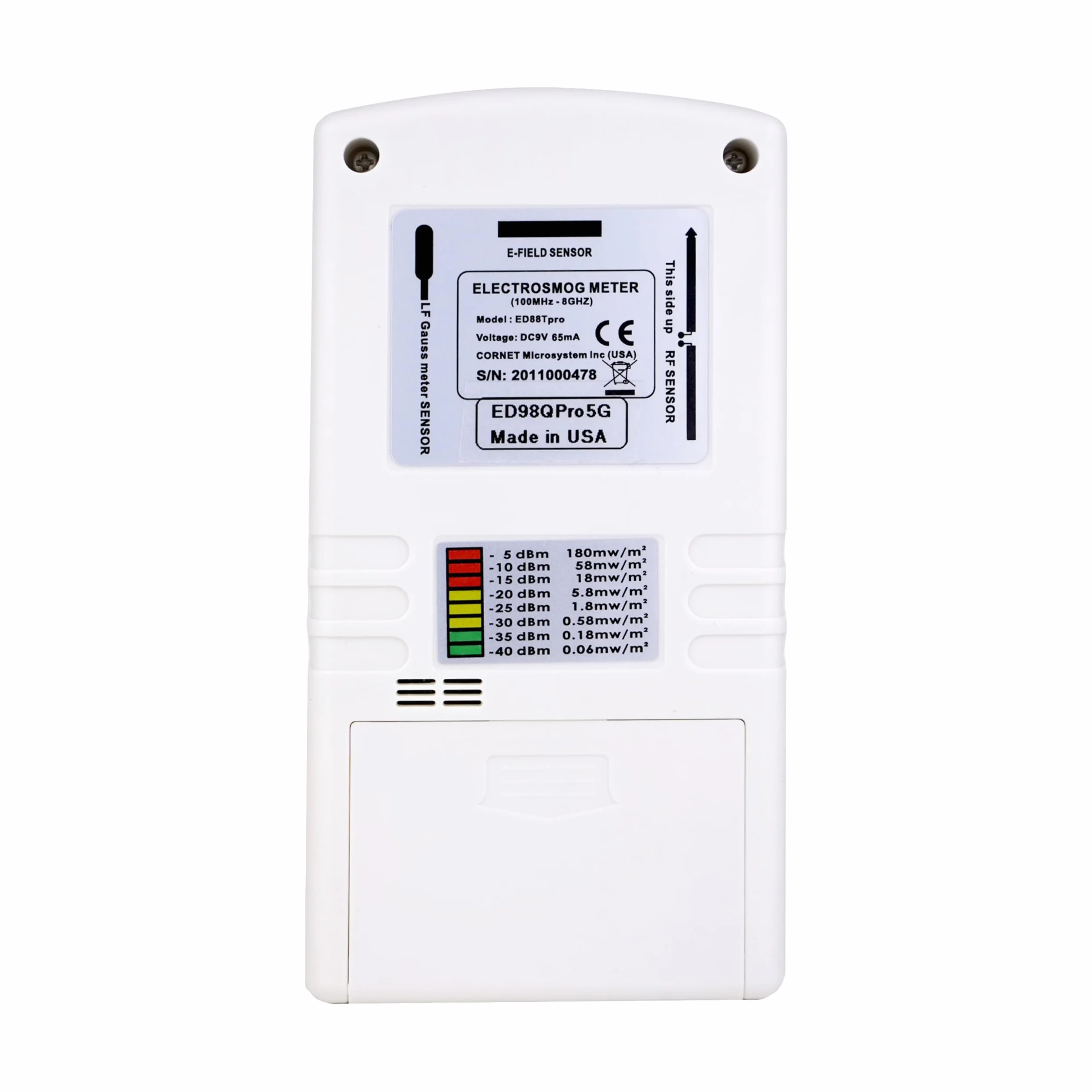 EMRSS Cornet ED88T Plus2 Miernik tryminody: RF/LF elektrosmog miernik mocy pola z wbudowanym miernikiem Gaussa, licznikiem pola elektrycznego i wyświetlaczem częstotliwości