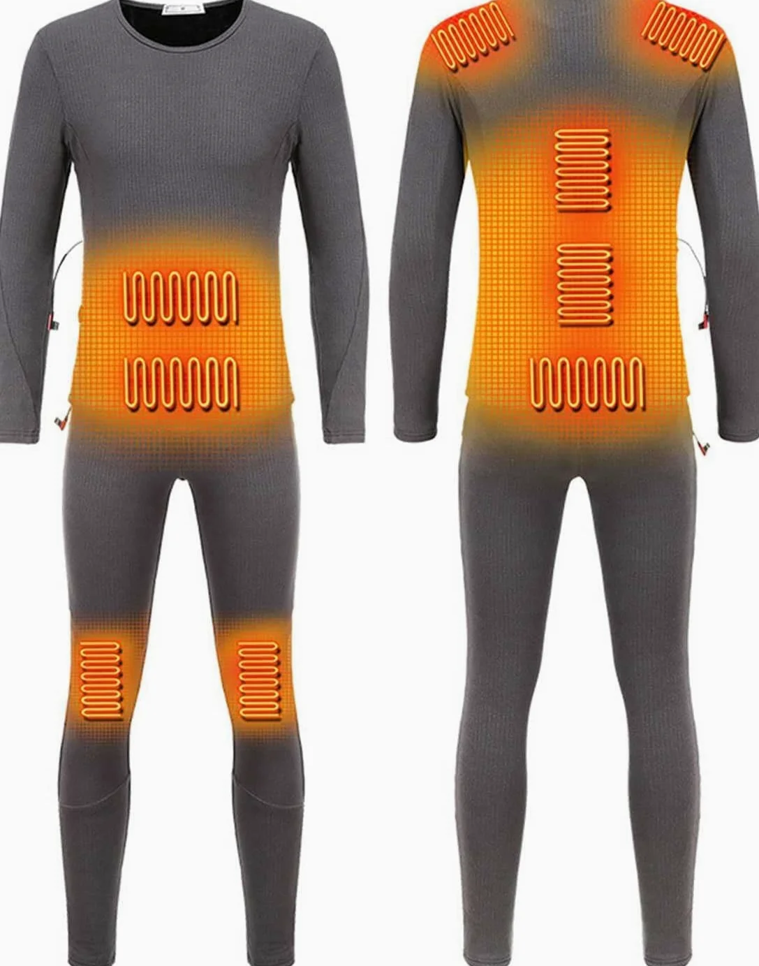 Zimowa bielizna grzewcza, spodnie trekkingowe na zewnątrz, spodnie grzewcze do ładowania USB Ski bielizna termiczna, zmywalna, 9 stref grzewczych, odpowiednia do zimowych sportów na świeżym powietrzu