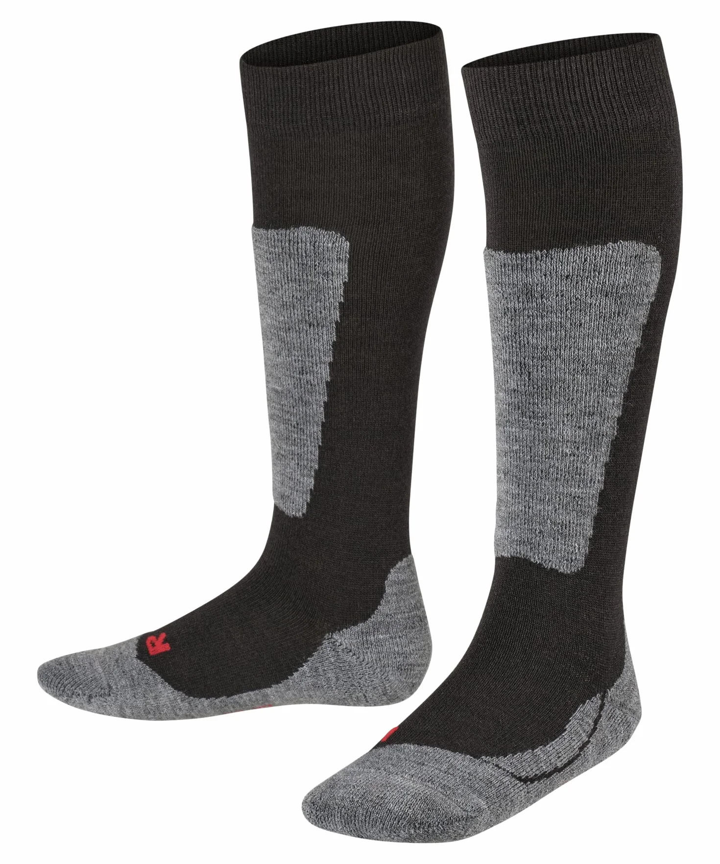 FALKE Uniseks - dzieci Skarpety narciarskie Active Ski K Kh Wełna ciepłe grube 1 Para, Czarny Black 3000, 35-38