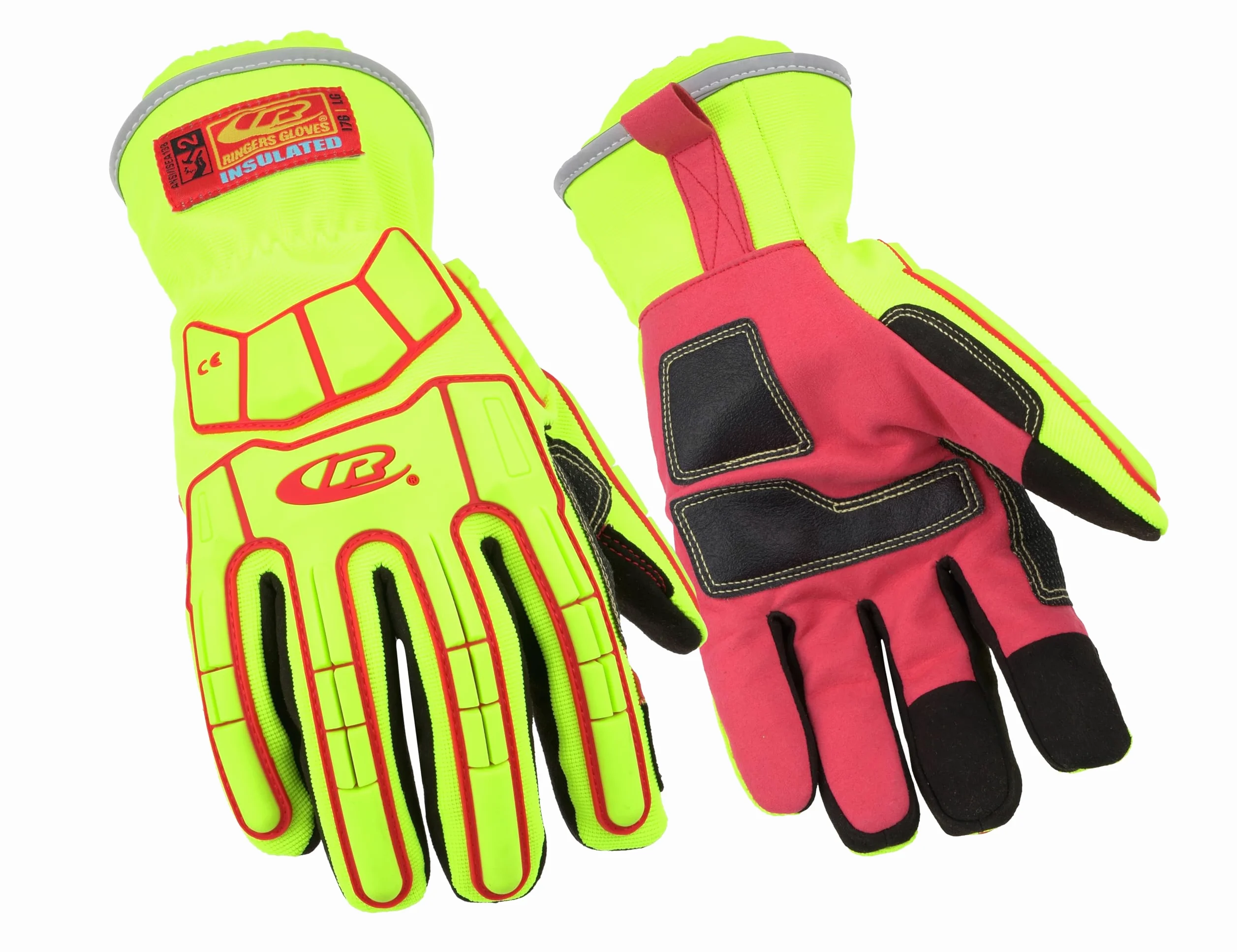Ansell Ringers R176 Robocze rękawice do ochrony mechanicznej, Rozmiar 11 (2XL), Żółty (5 Pairy)