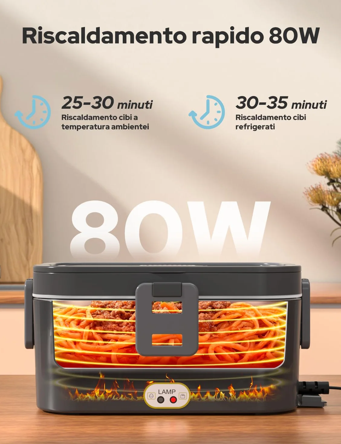 YISSVIC Przenośny elektryczny podgrzewacz do jedzenia 1,8 l 80 W z torbą termiczną 4 w 1 (12 V/24 V/220 V-240 V), stal nierdzewna, szybkie nagrzewanie, widelec i łyżka, idealna do samochodu, biura