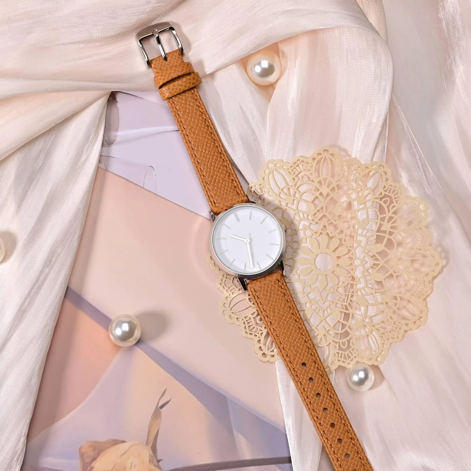 WOCCI Grace Watch Pasek do zegarka, skóra licowa, szybkie zapięcie, Quick Release, klamra ze stali nierdzewnej, szerokość paska 12, 14, 16, 18, 20 mm