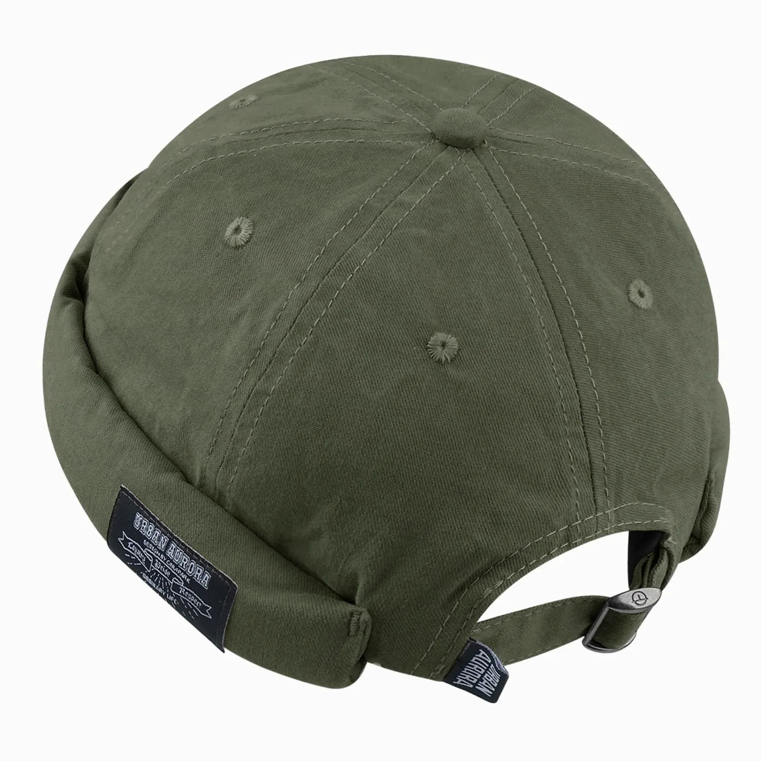 Clakllie Cotton Docker Cap Marynarska Portowa Oryginalna Męska Letnia Kryjąca Bez Daszka Zwijana Unisex, H-GD30-Zielony, Rozmiar Uniwersalny