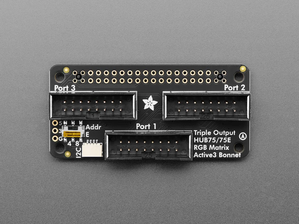 Adafruit Potrójna Matryca LED na Raspberry Pi i matryce HUB75, 6358