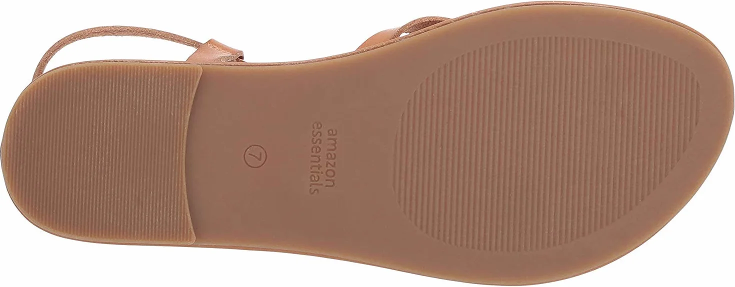 Amazon Essentials Damskie sandały na co dzień, na ramiączkach, naturalne, 38.5 EU