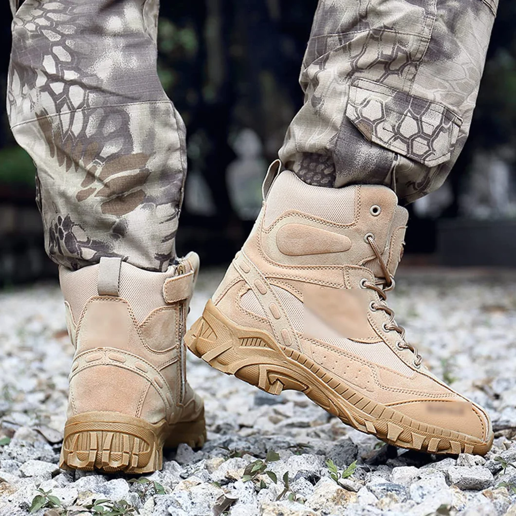 Wojskowe taktyczne męskie buty Rafale Special Force High Cut Army Desert Combat Sandy Color skórzane buty robocze
