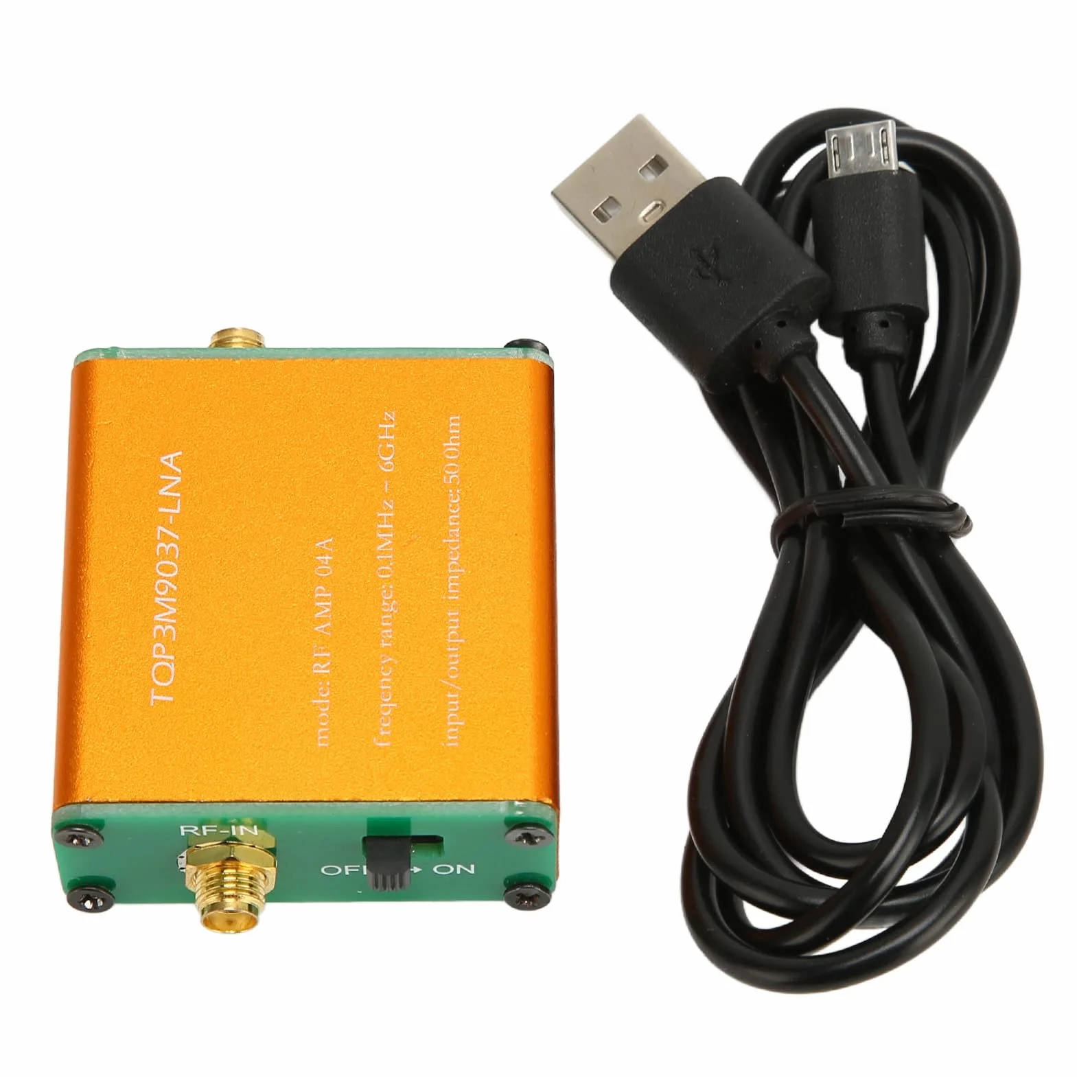Niski poziom szumów 0,1 MHz 6 GHz, wzmacniacz LNA 20 dB z wysokim wzmocnieniem do krótkofalowych radia FM HF, moduł przedwzmacniacza mocy, gniazdo SMA (dostarczany bez baterii)