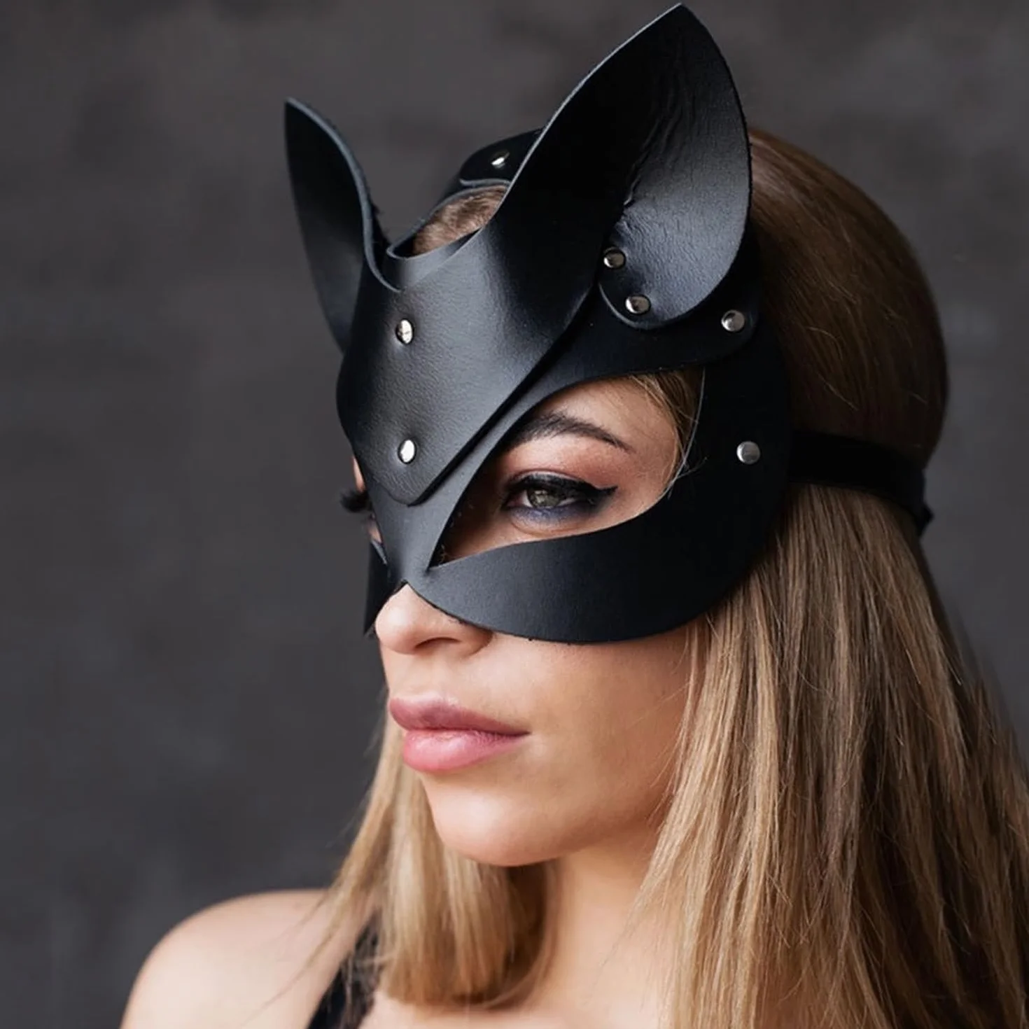 Catwoman maska dla kobiet, maska z kotem na pół twarzy, skóra kota, czarna skóra kota, maska Cosplay na Halloween, maskaradę, karnawał