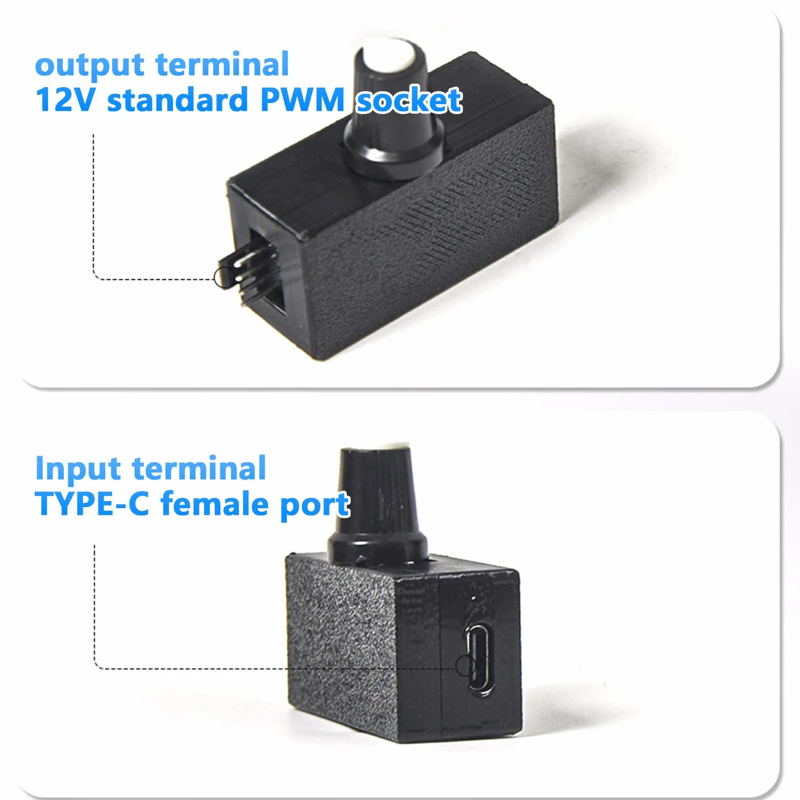 PWM sterowanie wentylatorem, 4-pinowy regulator prędkości PWM, kontroler wentylatora, zasilacz USB typu C, 12 V DC-DC Boost Converter do samodzielnego chłodzenia wodą i sterowania wentylatorem, łatwy
