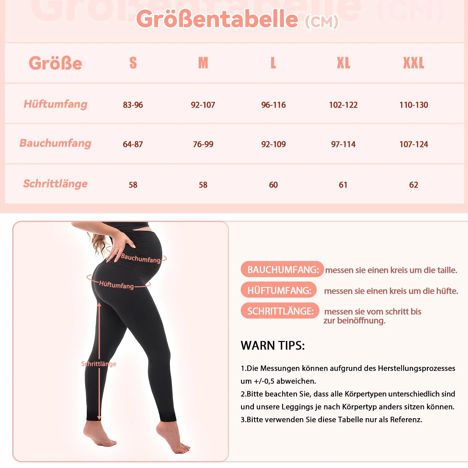 SINOPHANT Damskie legginsy ciążowe z wysoką talią, spodnie ciążowe z kieszeniami, nieprzezroczyste legginsy ciążowe, miękkie, elastyczne, moda ciążowa, do domu, jogi, L