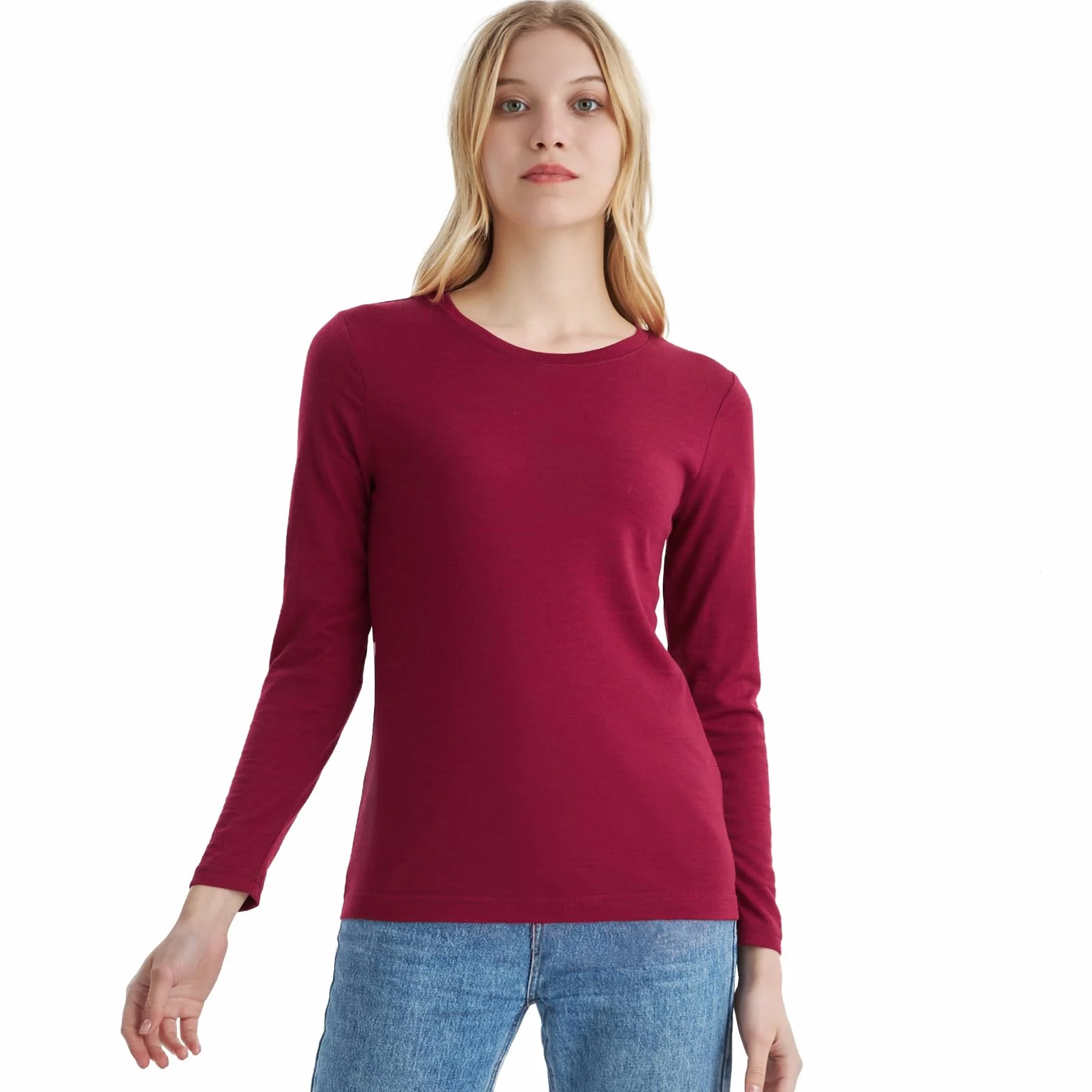 Merino Protect 100% Wełna Merino Damska Bielizna Termiczna Lekka Miękka Koszula Z Długim Rękawem Odpowiednia Do Wędrówek I Narciarstwa