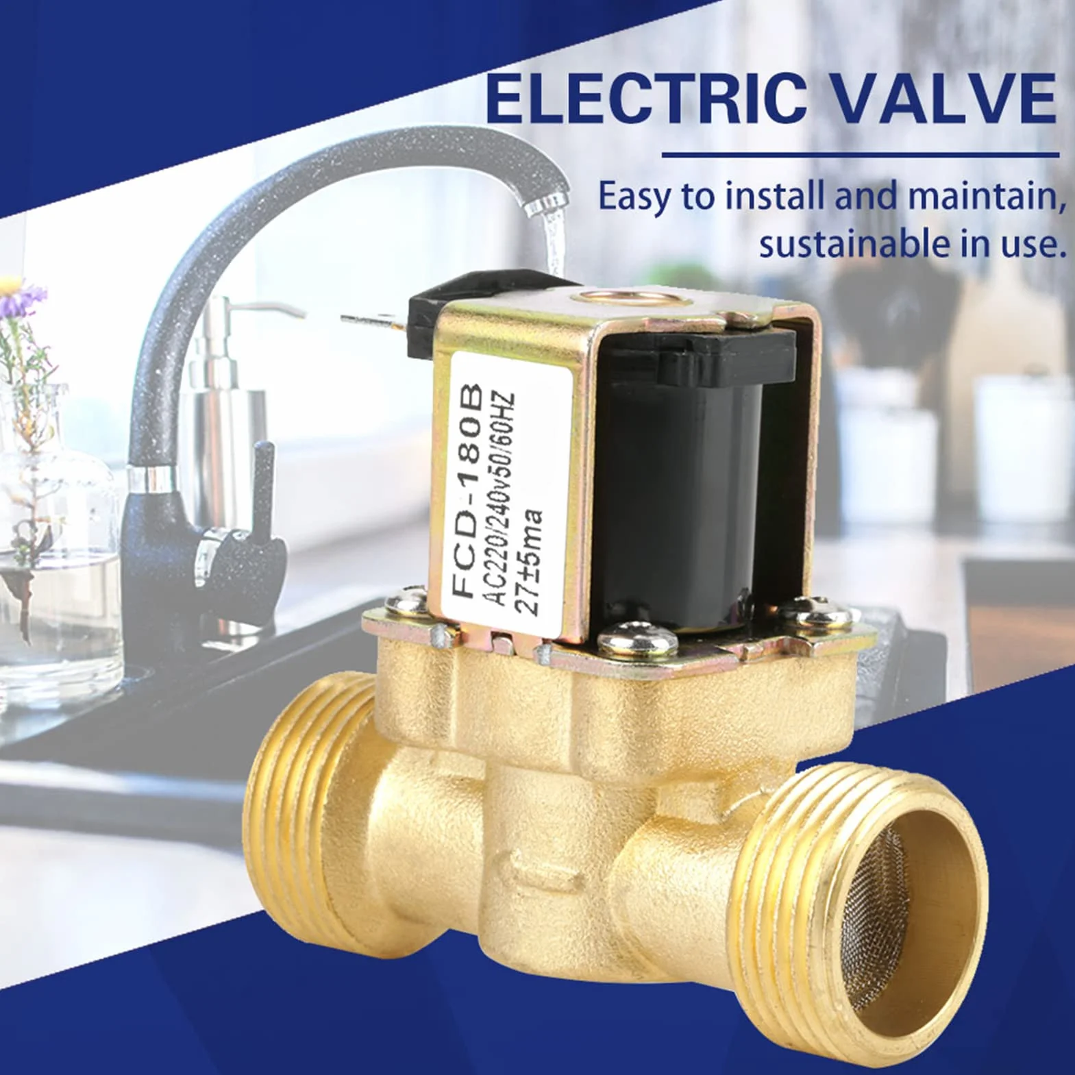 Elektryczny Zawór Wodny Zawór Elektryczny Zawór Zigbee, G3/4 2-drożny Wlot Wody, N/C, Normalnie Zamknięte Ciśnienie, Elektryczny Zawór Elektromagnetyczny, AC 220 V, FCD-180B