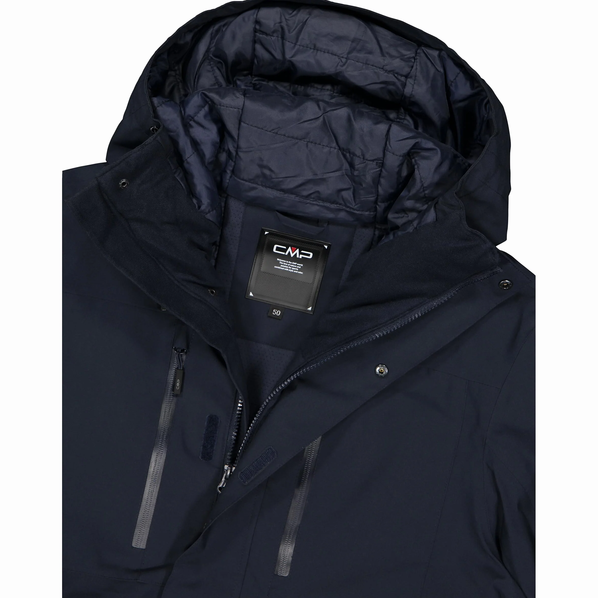 CMP Kurtka narciarska z kapturem Black Blue 56