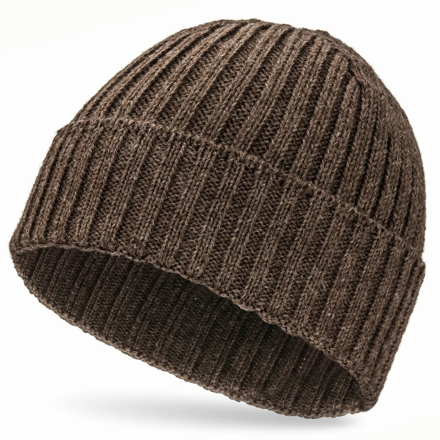HANSA-FARM miękka damska i męska czapka w 100% z wełny alpaki, w ponad 14 kolorach - wysokiej jakości zimowa czapka z dzianiny / czapka wełniana Beanie, Braun - NFA06, jeden rozmiar