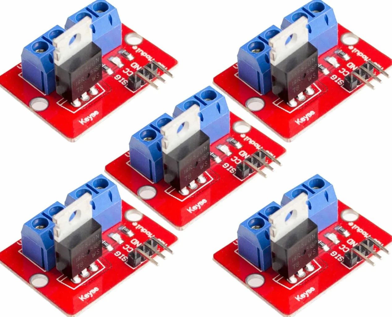 5pcs Top MOSFET Button IRF520 MOSFET Driver Module