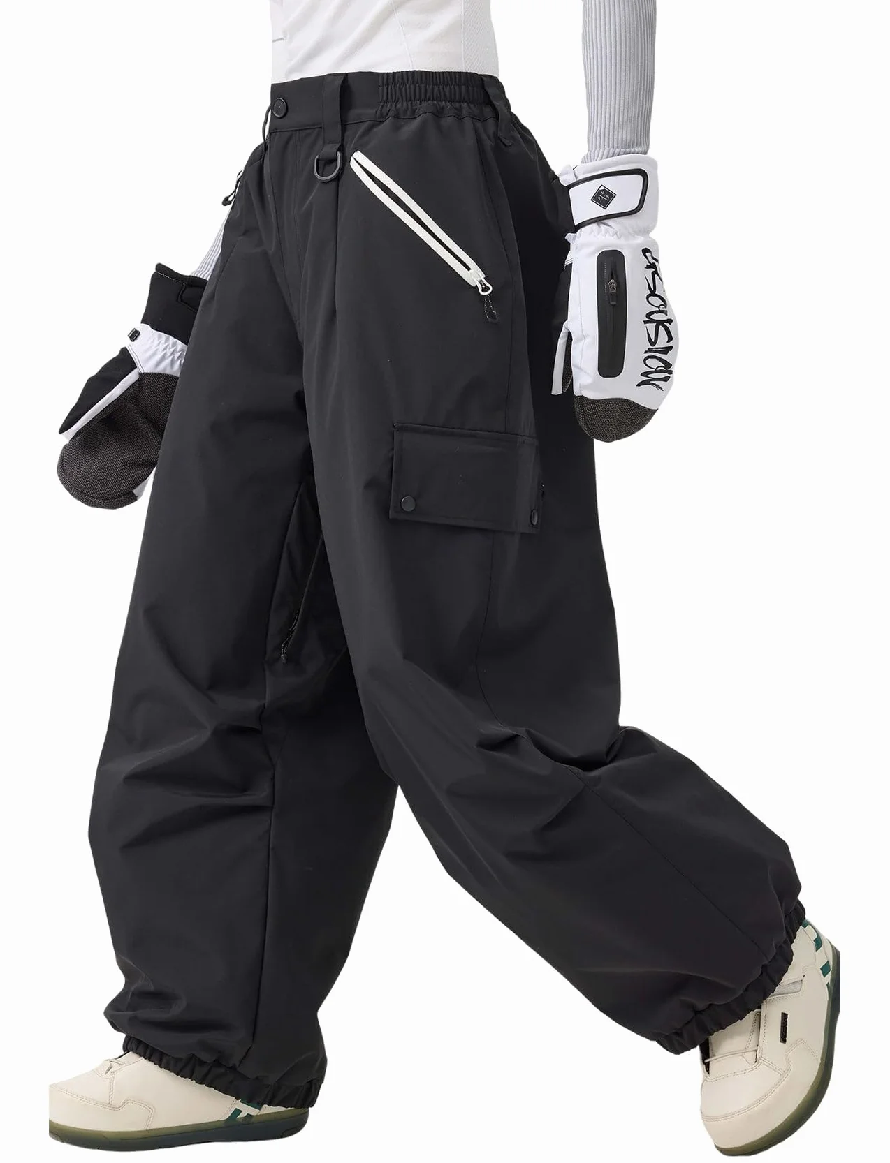 GSOU SNOW Męskie Damskie Spodnie Snowboardowe Baggy Spodnie Narciarskie - Wodoodporne Wiatroodporne Oddychające Ciepłe