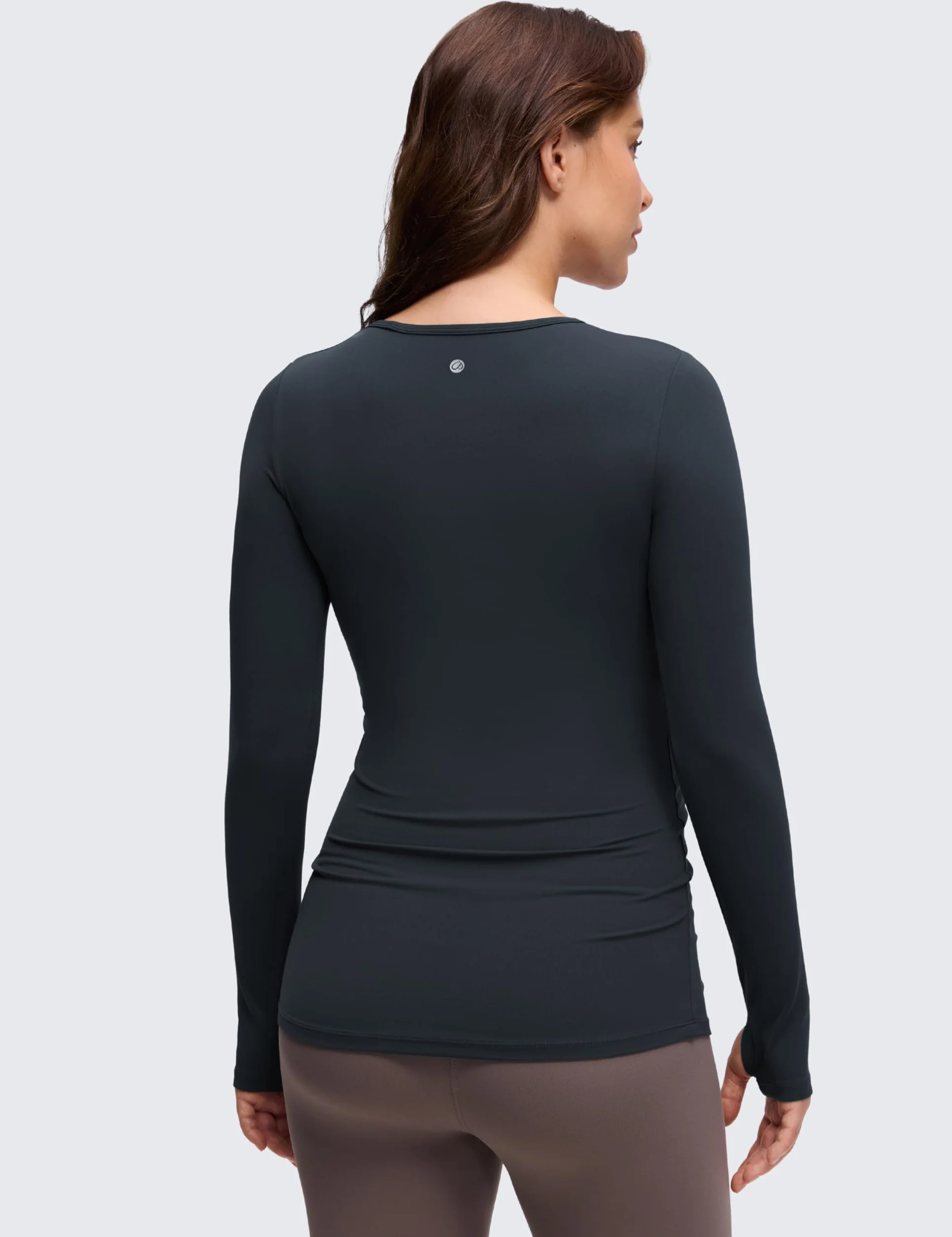 CRZ YOGA Damskie bluzki ciążowe Butterluxe z długim rękawem okrągły dekolt koszulki sportowe do jogi