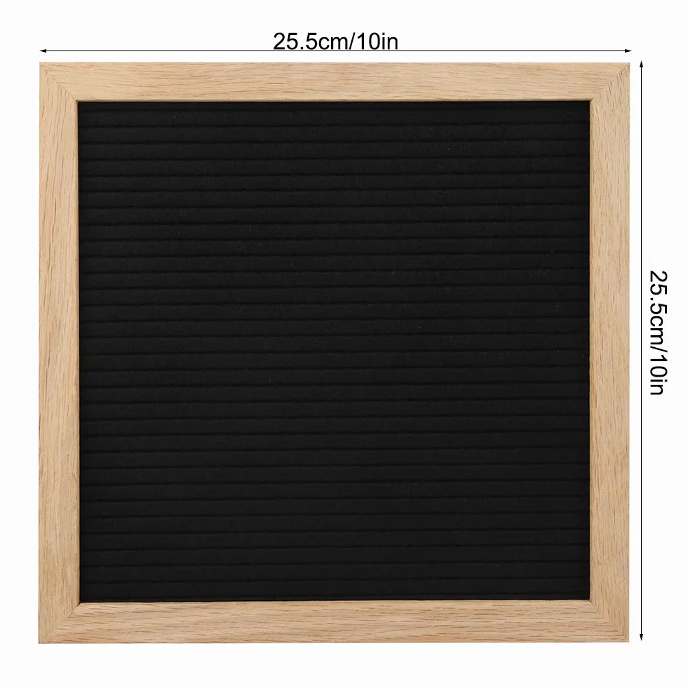 Tablica ogłoszeń DIY znaki wymienne litery cyfry tablica na listy tablica z wiadomościami do rekwizytu do dekoracji pokoju, 25,5 x 25,5 x 2 cm (czarny)