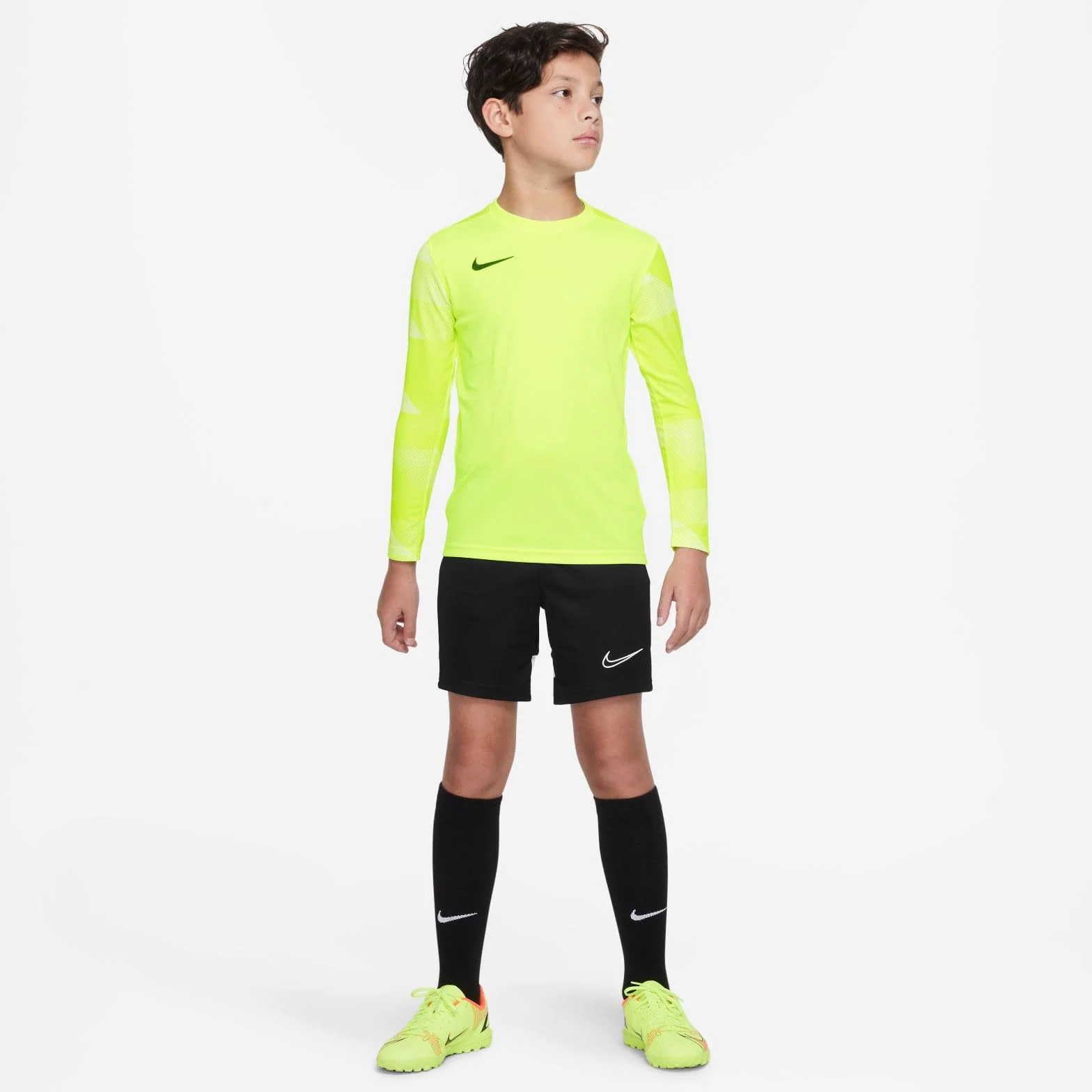 Nike chłopięcy Y NK DRY PARK IV JSY LS GK koszulka z długim rękawem, wolt/biały/(czarny), L