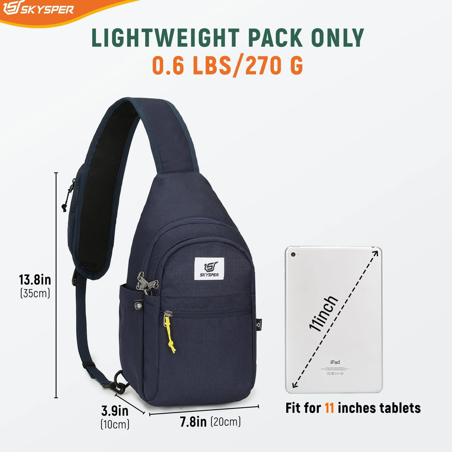 SKYSPER Torba na ramię RFID antykradzieżowa torba crossbody, z recyklingu, podróżna, torba na ramię, plecak na ramię