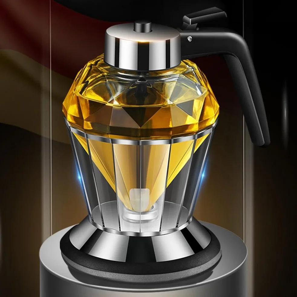 Dozownik Miodu Bez Kroplówki, Dozownik Syropu 200 Ml, Dozownik Syropu Bez Kroplówki ze Stojakiem, Butelka z Dozownikiem Oliwy z Oliwek do Kuchni, (Diamentowy pojemnik na olej o