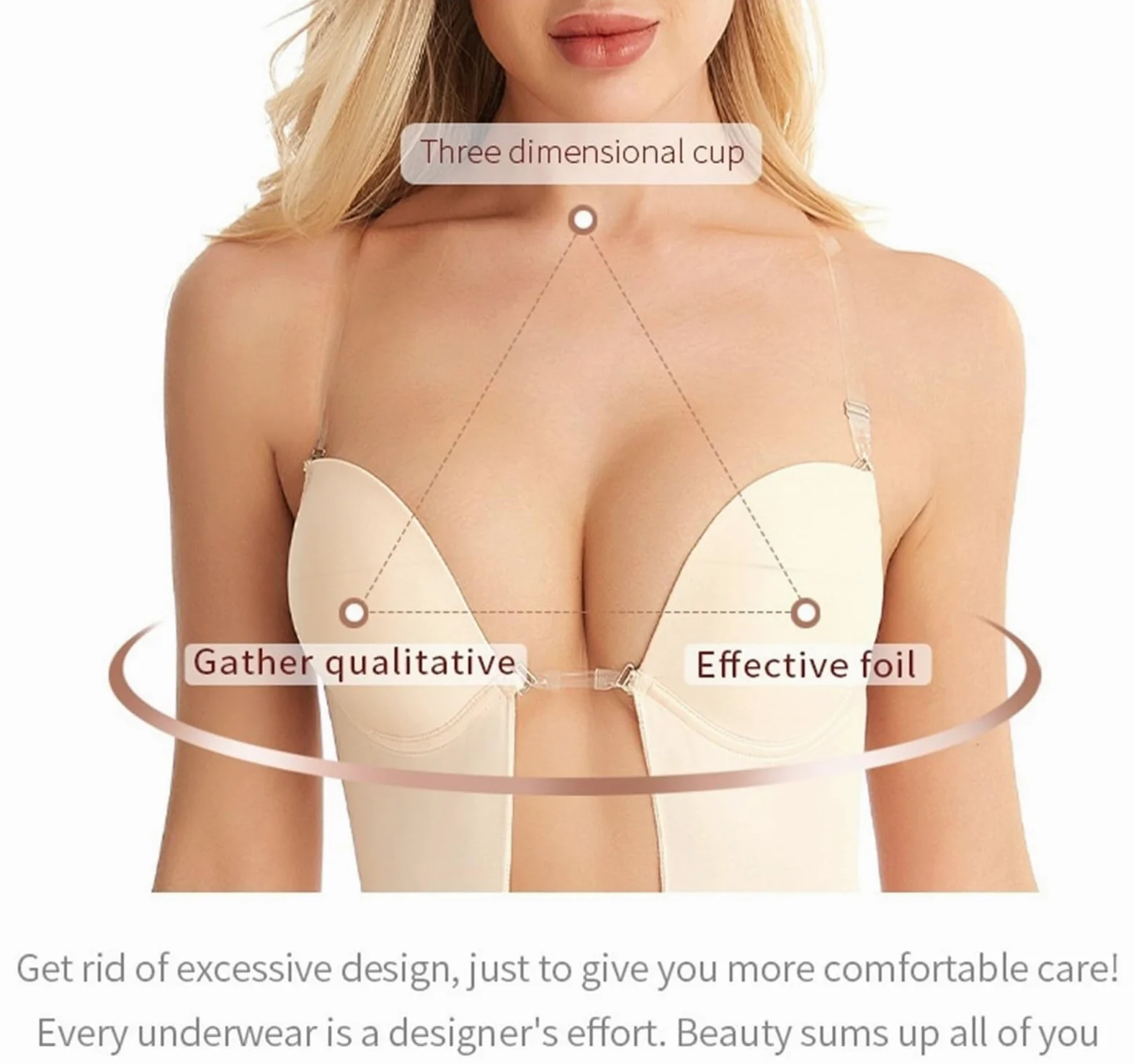 LYGBAOFUL Damskie bielizna modelująca body wyszczuplają brzuch Invishaper U Plunge Backless Body stringi body gorset talii Corse