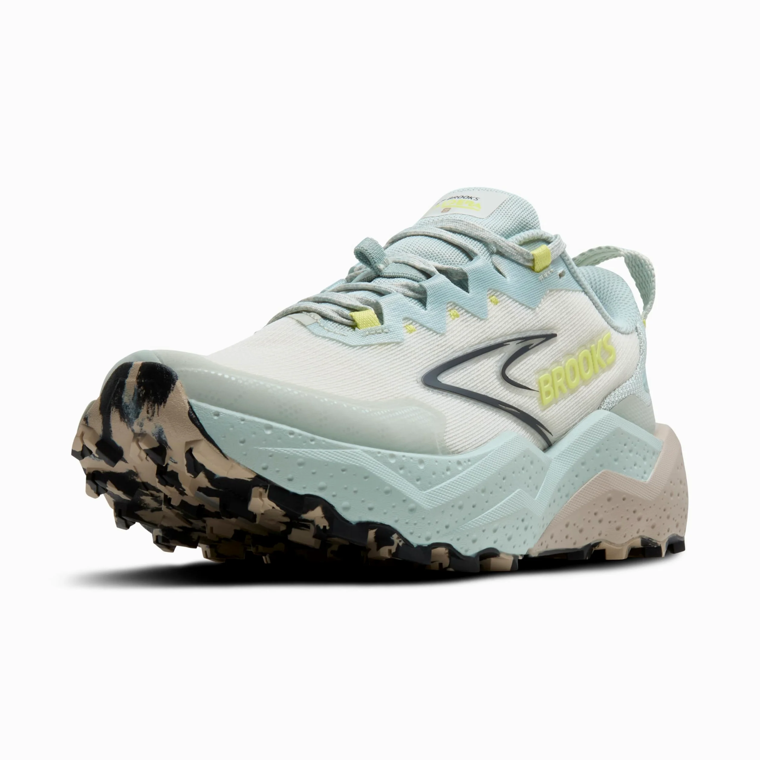 Brooks Women’s Caldera 8 Ultra Trail Running Shoe - Misty Blue/Coconut/Chateau - 7.5 Medium