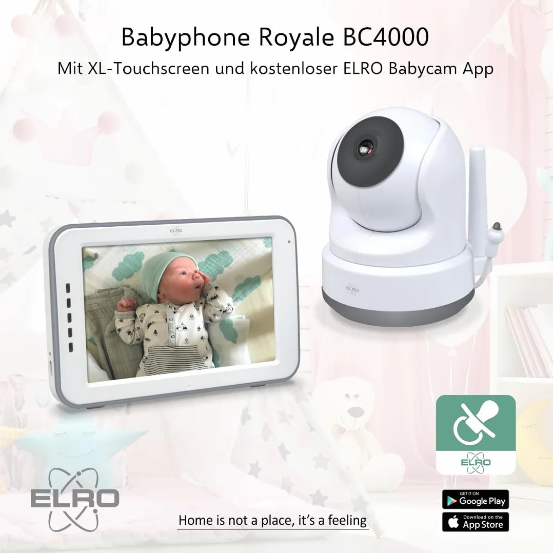 ELRO BC4000 Baby Monitor Royale Full HD niania elektroniczna z ekranem dotykowym 12,7 cm i aplikacją