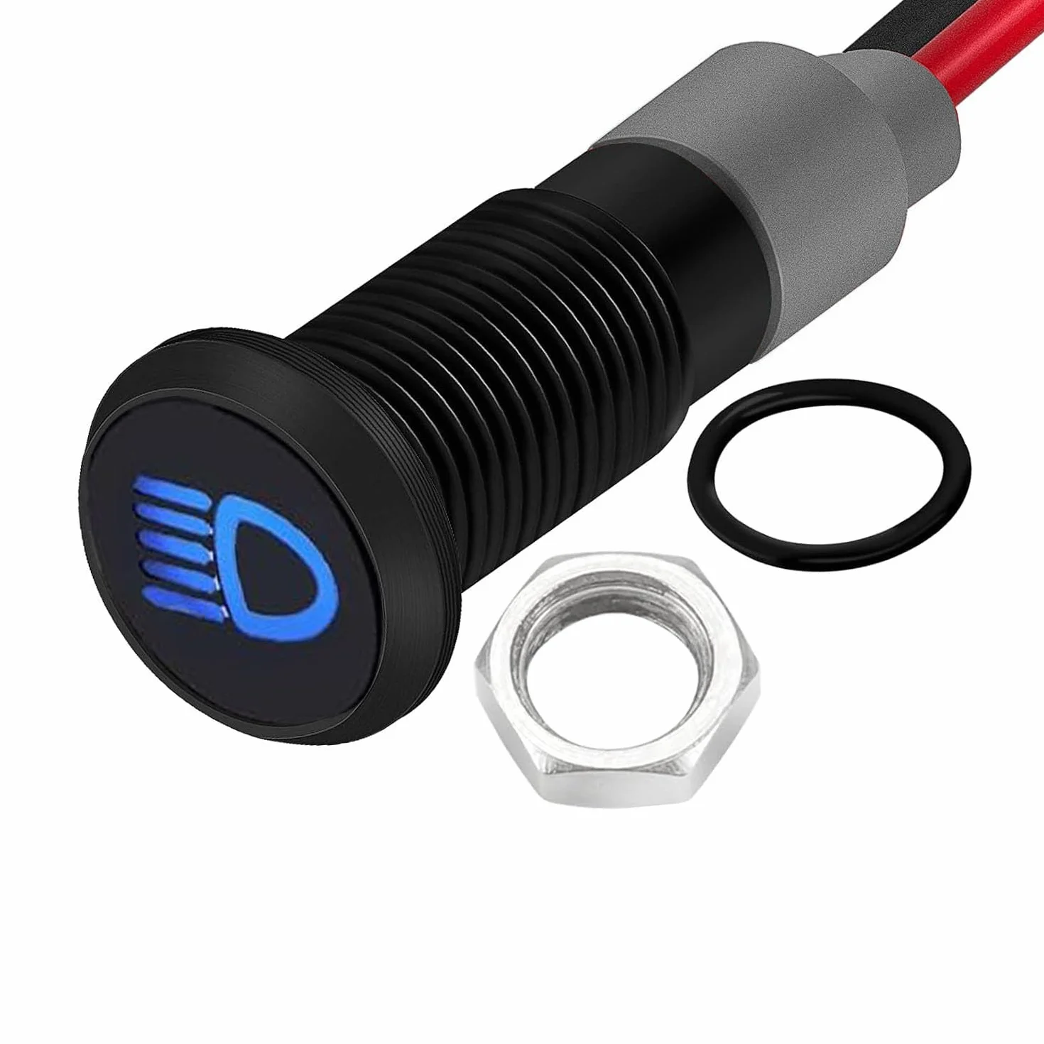 RUNCCI-YUN 12-24 v 8 mm DC Metalowa lampka Led wskaźnik, wskaźnik LED 12 v, do vana, łodzi i innych pojazdów uniwersalny (niebieski) (wskaźnik led światła drogowe)