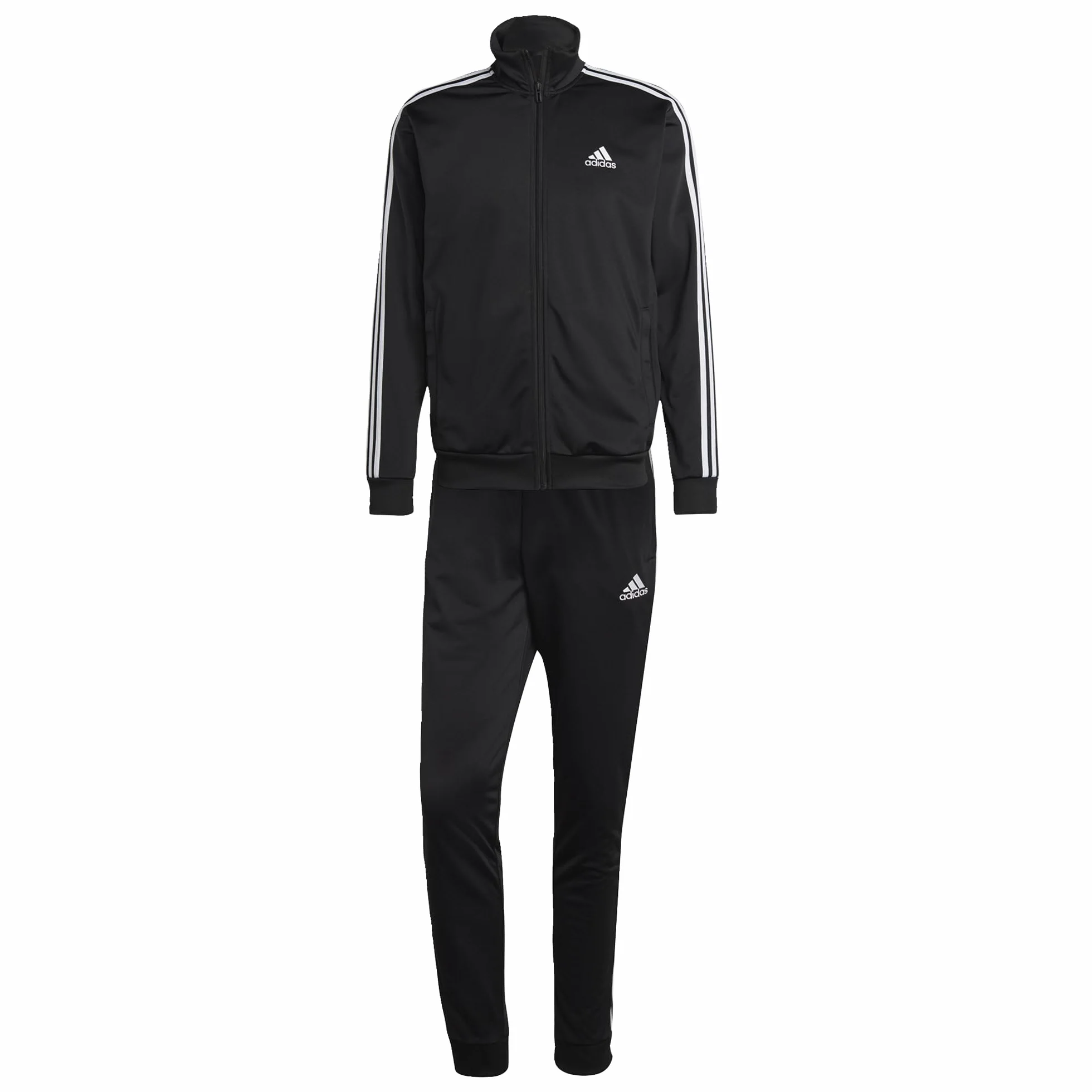 adidas Męski dres trykotowy Basic 3-Stripes, Czarny (2023), XXL