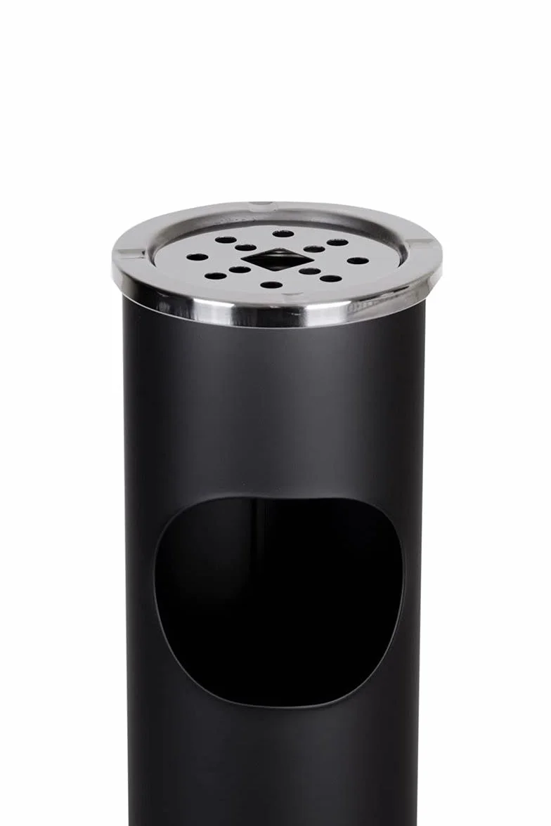 METLEX, Wolnostojąca popielniczka z koszem na śmieci (Black Chrome Steel) MX9158