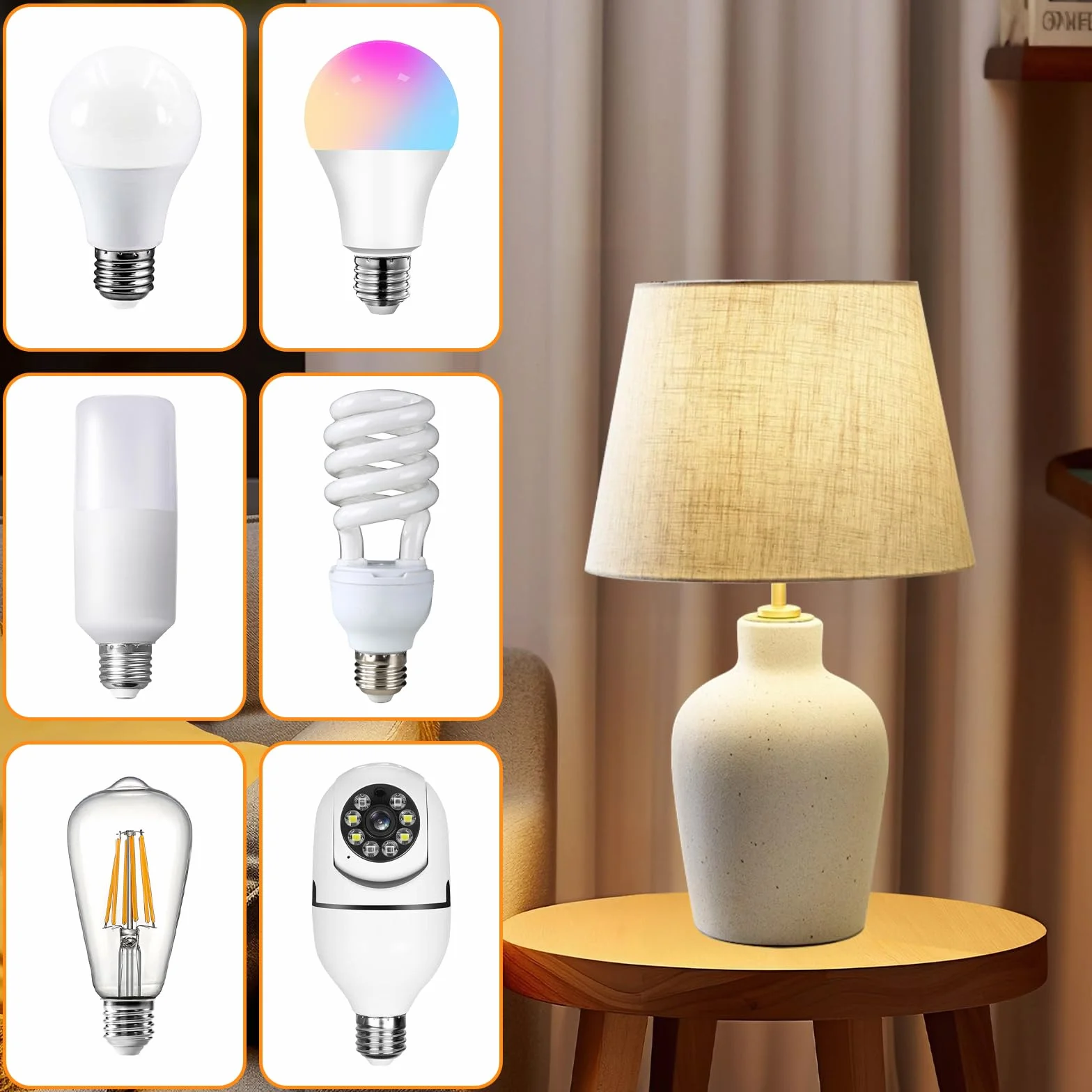 E27 oprawki do lamp, 10 sztuk, oprawki w stylu vintage, do przykręcania, gwint E27, uniwersalne nóżki do lamp LED, białe