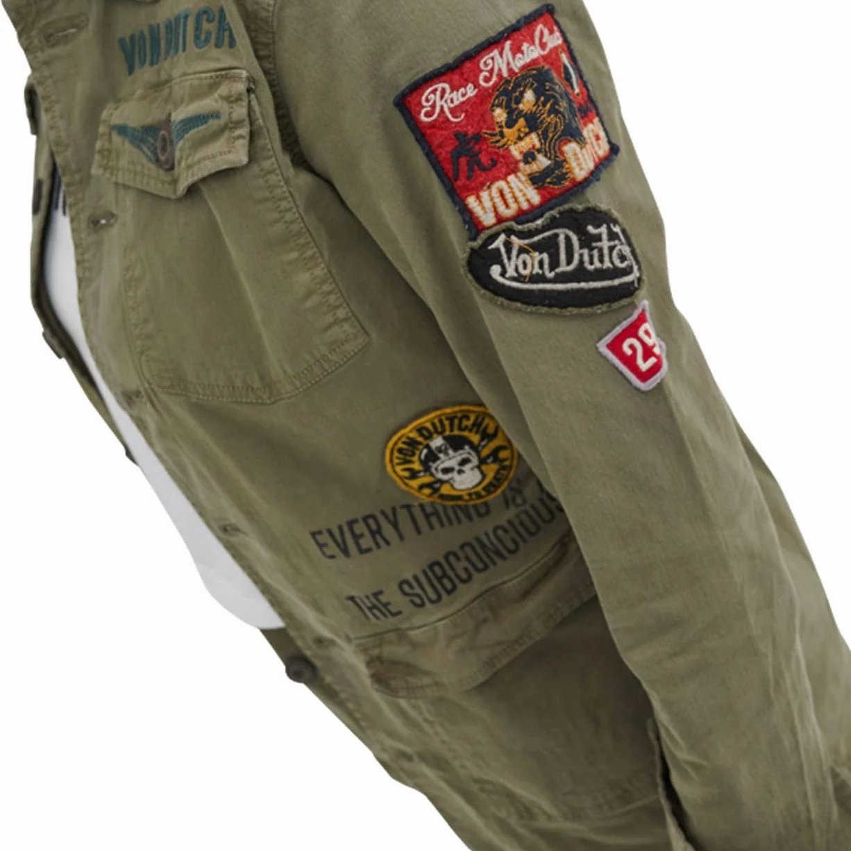 Von Dutch Damska bawełniana kurtka Angel Khaki, zielony, L
