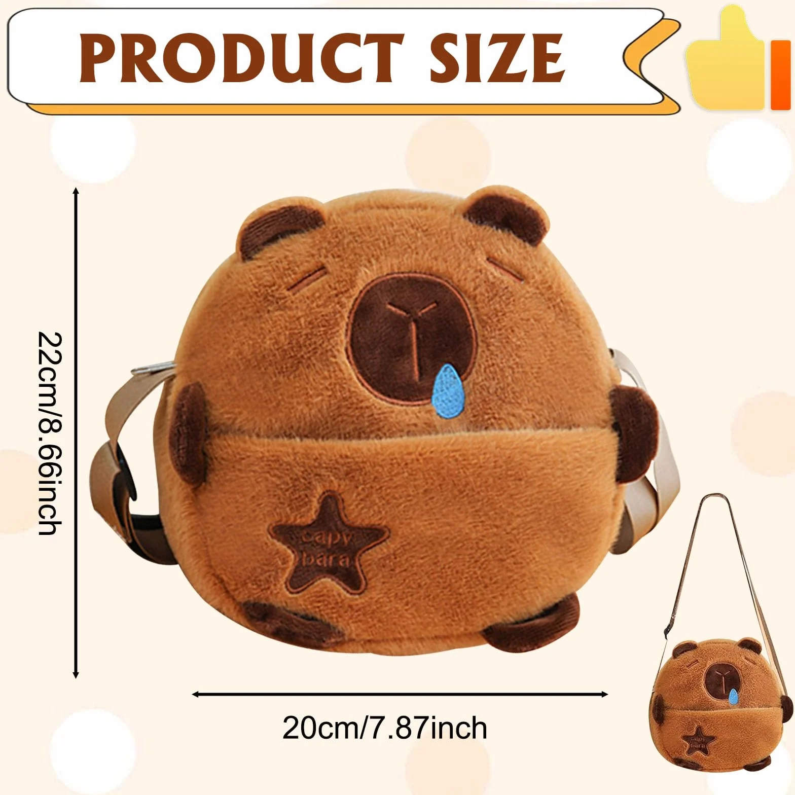 Capibara Pluszowa torba na ramię dla dziewcząt, śliczne torebki dla dziewcząt, pluszowe Capibara Crossbody Kobieta, Capivara Crossbody Women, mała pluszowa torba z 10 szt. tymczasowych tatuaży