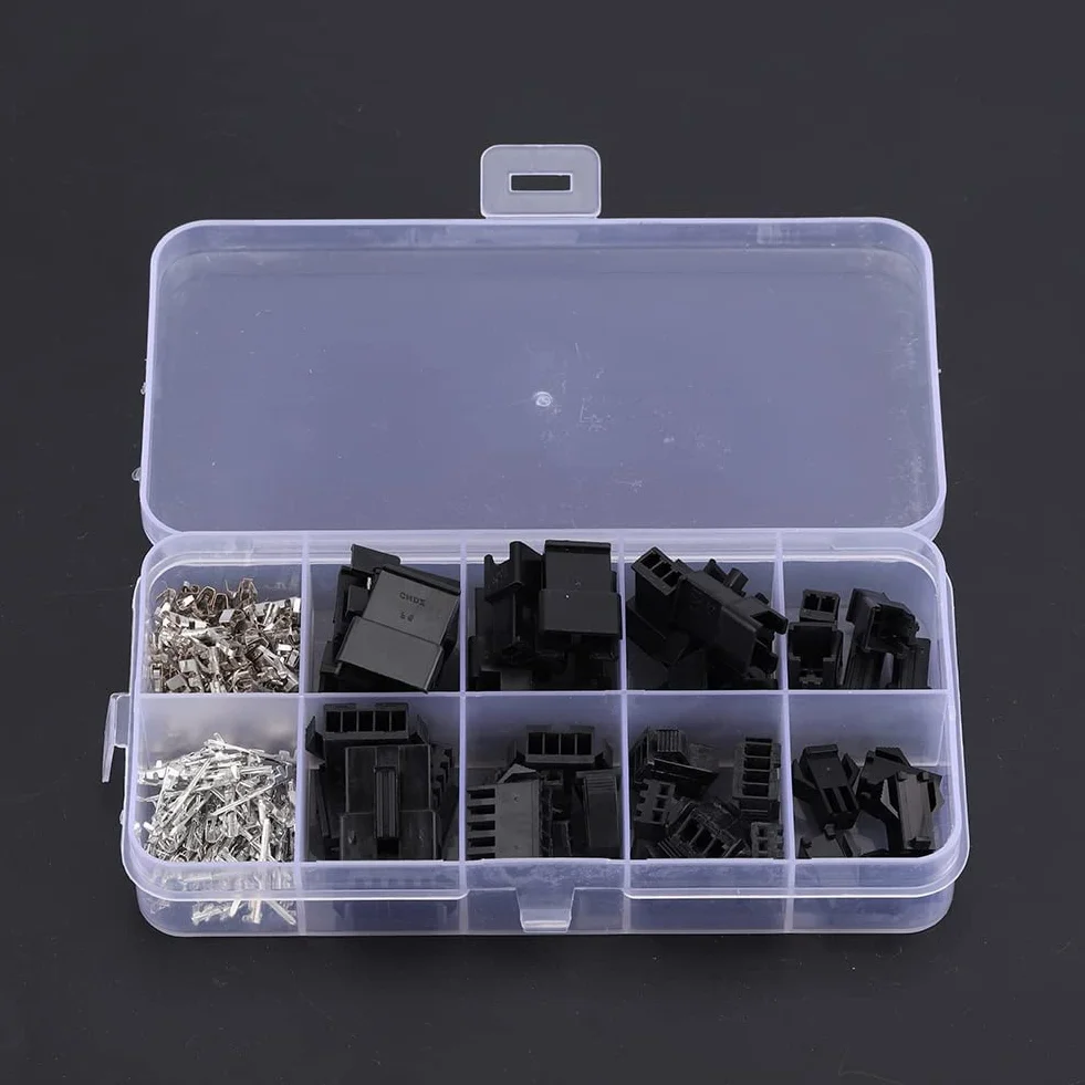 200 Szt. Złącze Wtykowe 2/3/4/5PIN, 22 Awg Jst Sm 5 Pin 2.54mm Sm Terminal Męski Męski żeński Przewód Zworka Złącze Nagłówka Męskiego żeńskie Szpilki Zaciskane Adapter AsortmentConnector Kit