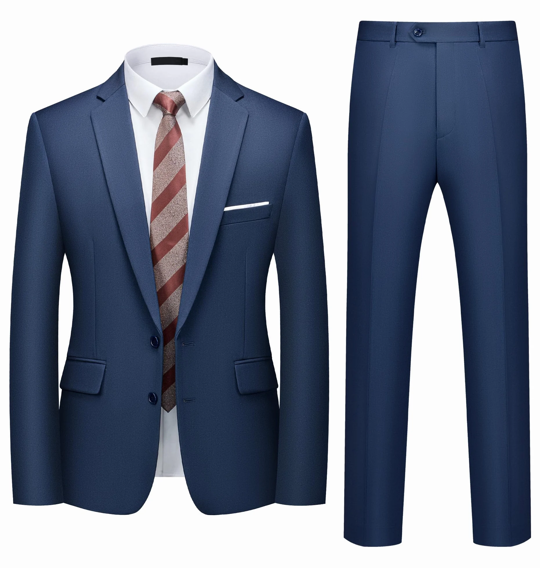 Garnitur męski slim fit 2-częściowy marynarka spodnie formalny zestaw na ślub