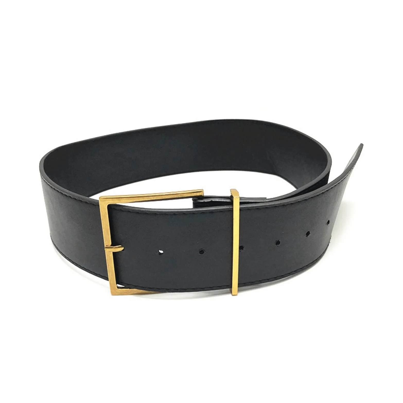 Moda Retro szeroki pasek damski prosty dziki pasek ze sprzączką w talii dwustronny pas 100 cm / 39,37 cala (Belt Length : 100cm, Color : Beige)