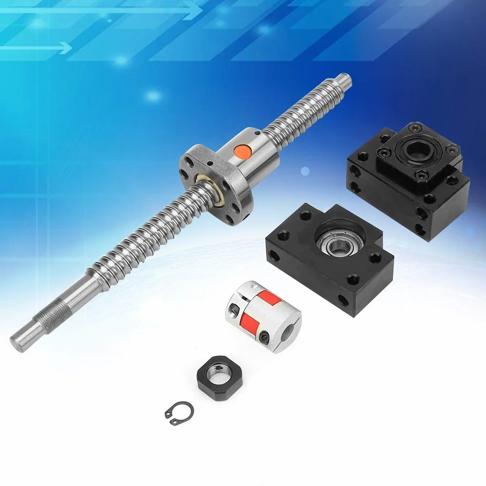 SFU1605 zestaw śrub kulkowych ze stali nierdzewnej 250 mm śruby kulowe i nakrętki BKBF12 i złącza 6,35 * 10 mm do maszyny CNC